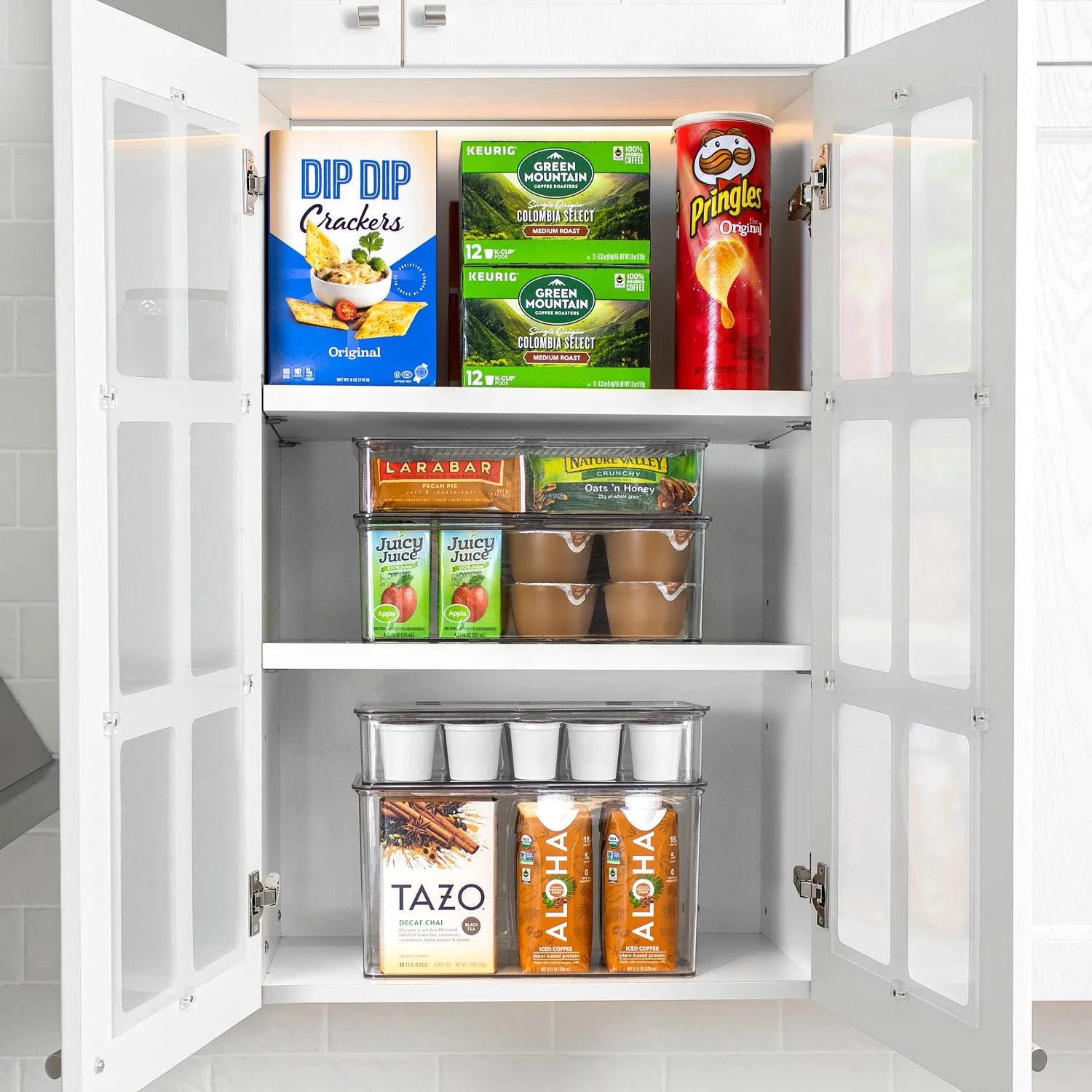 Pantry Storage Bins for with Hinged Lids