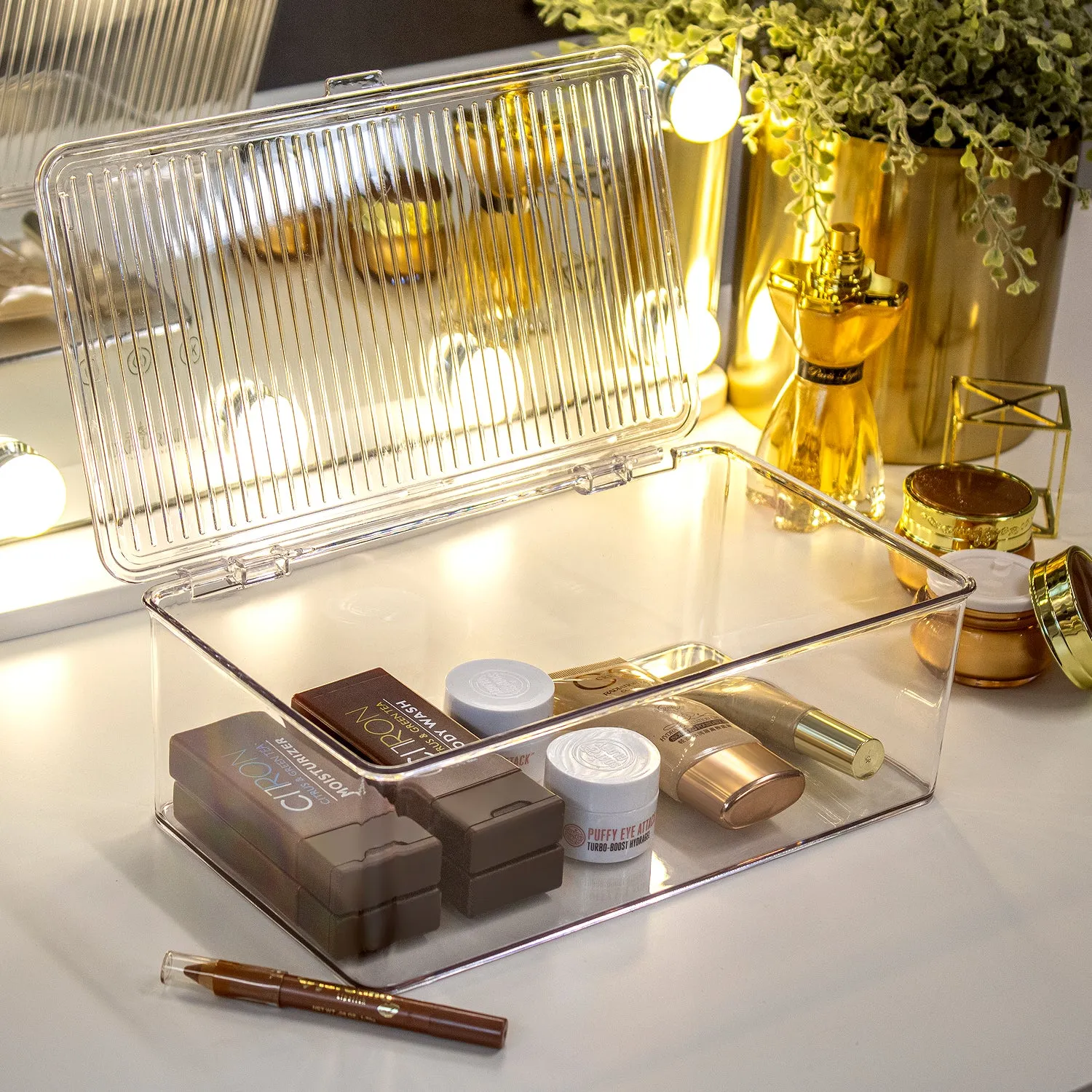 Pantry Storage Bins for with Hinged Lids