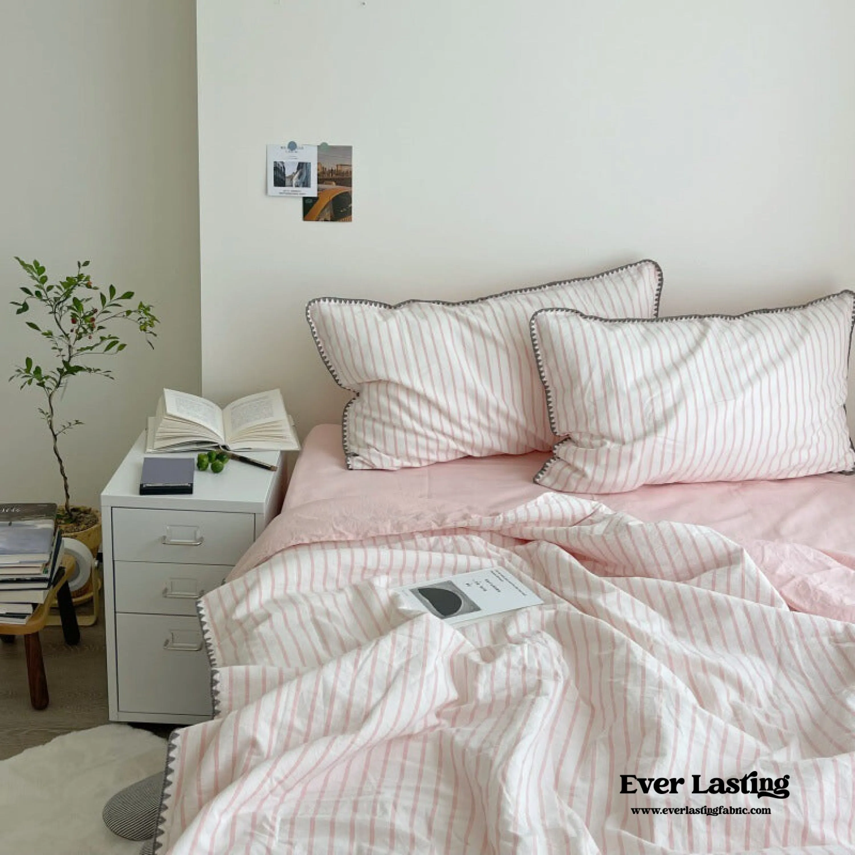 Pastel Striped Blanket Set / Purple