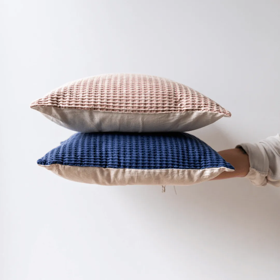 Perla Cotton Waffle Cushion - Cinnamon