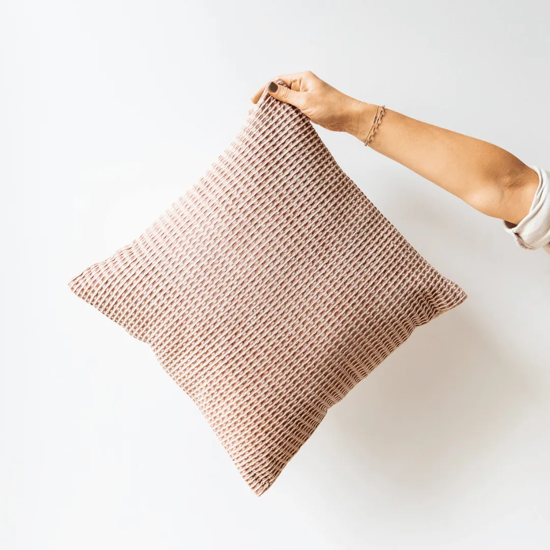 Perla Cotton Waffle Cushion - Cinnamon