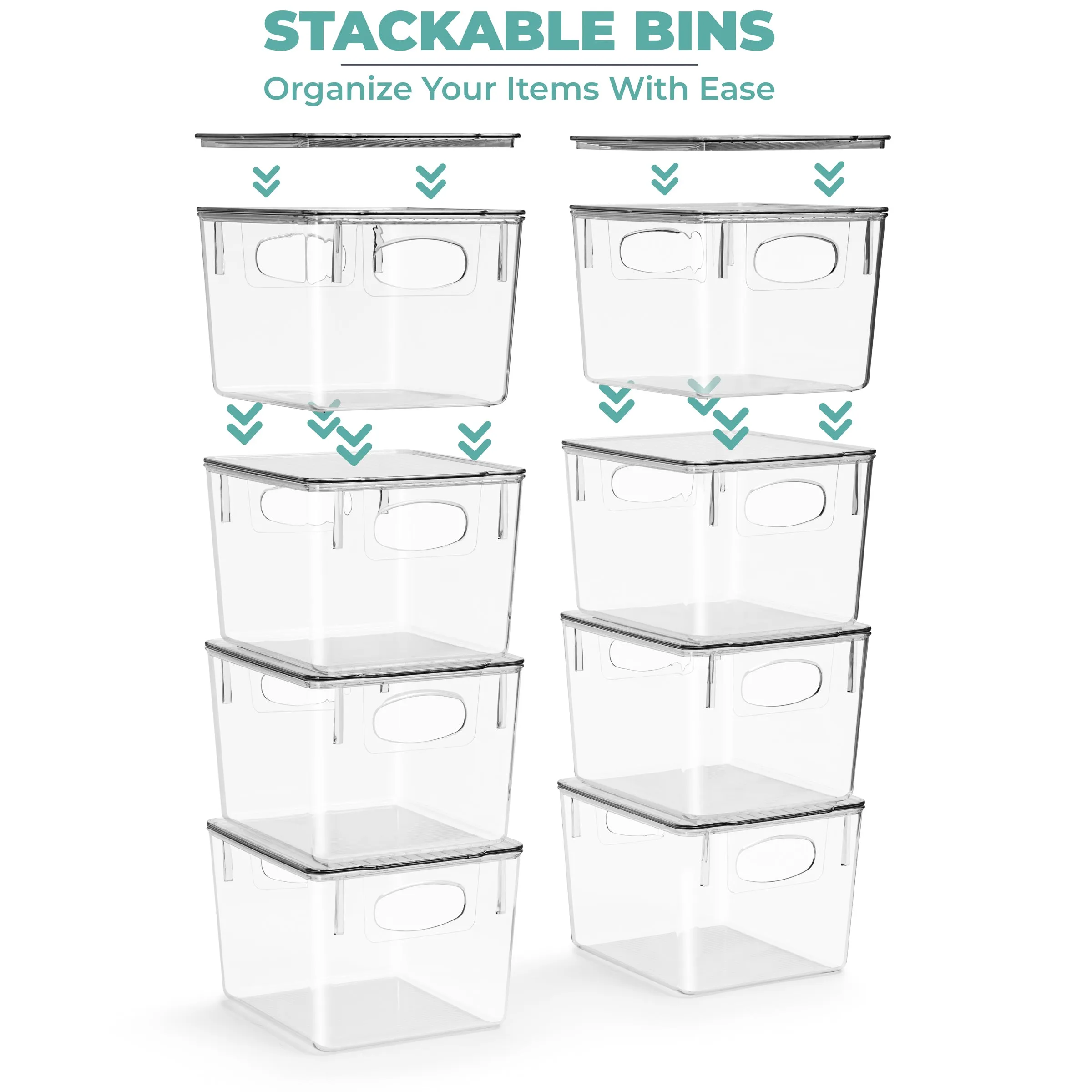 Plastic Bins with Lids Set (Medium)