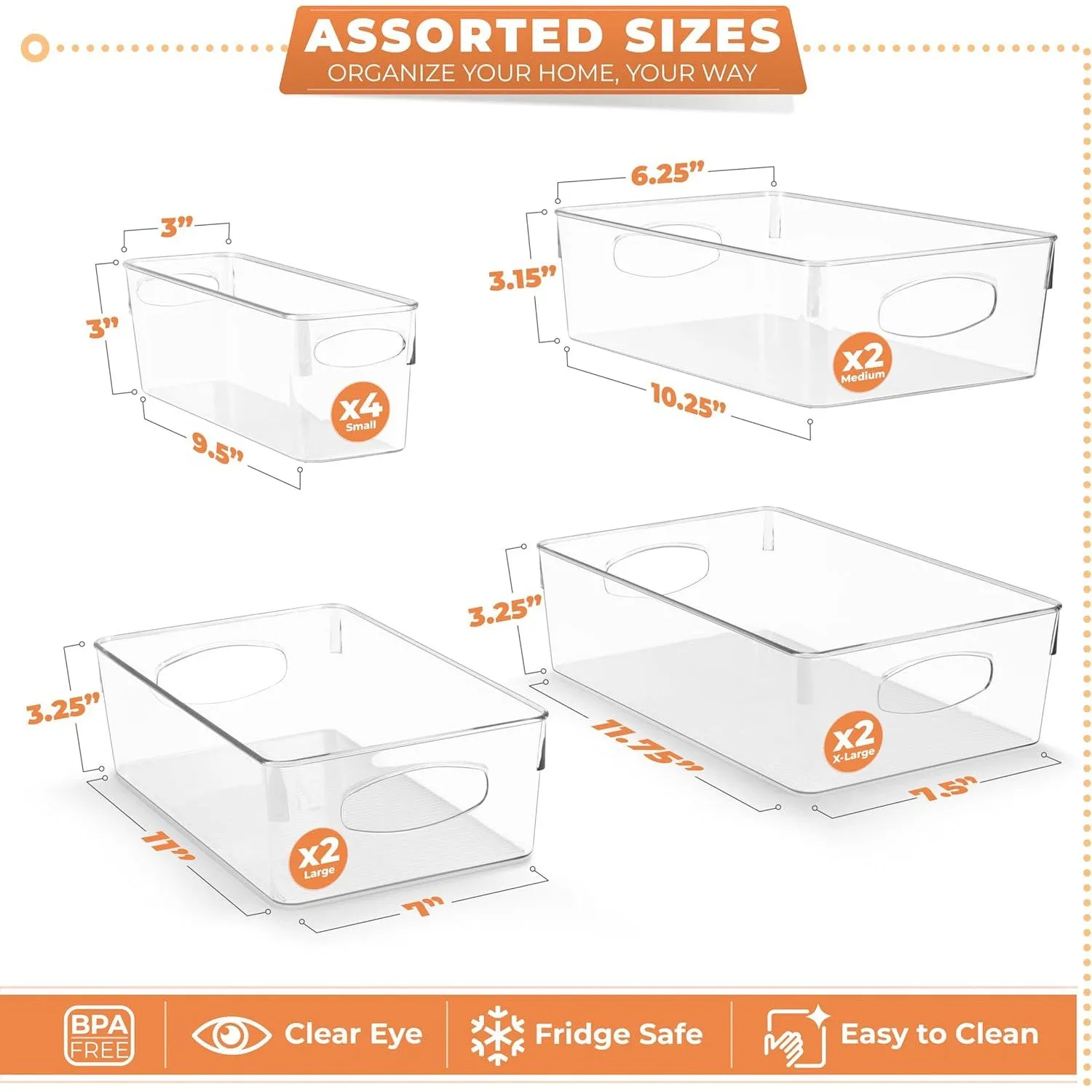 Plastic Clear Bins (10 pack)