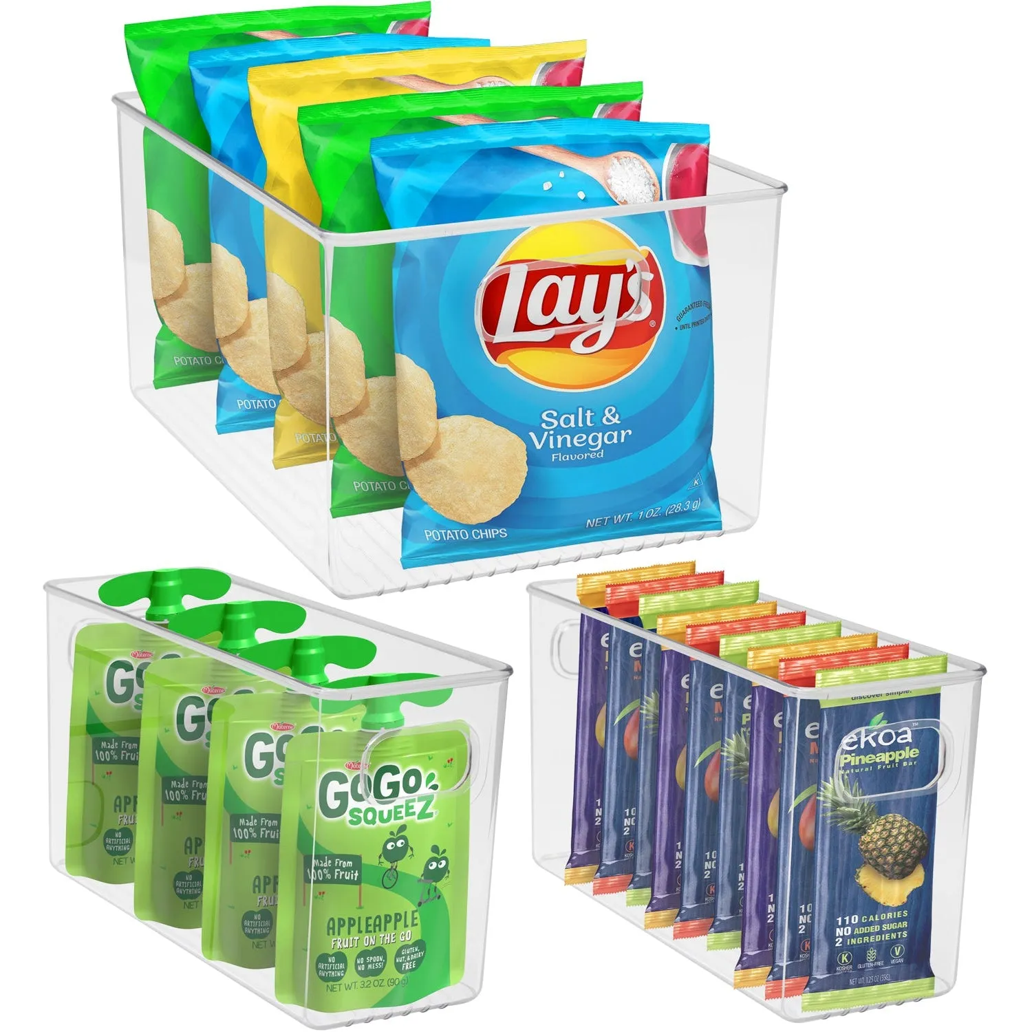 Plastic Container Bins (3 Pack)