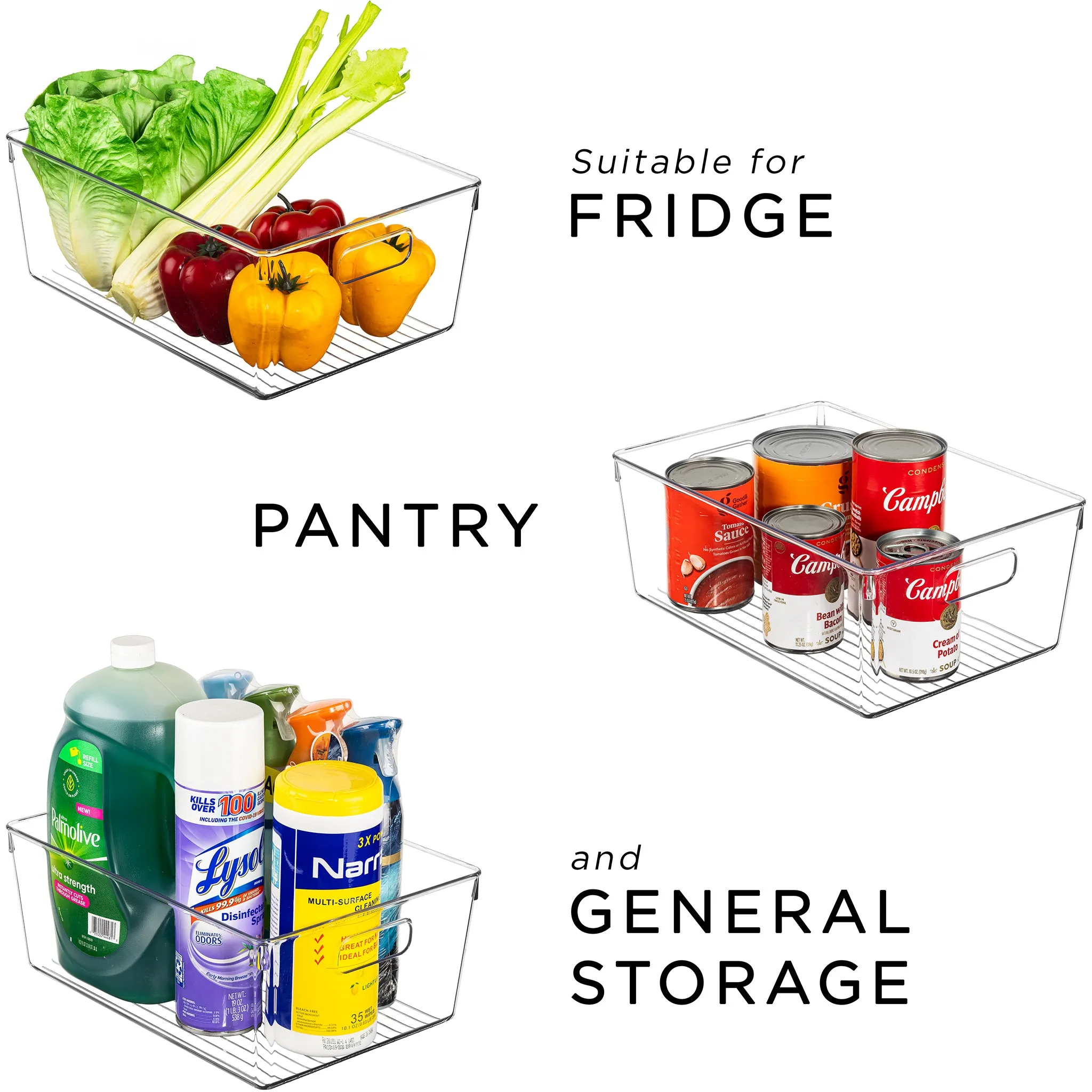 Plastic Container Bins with Handles