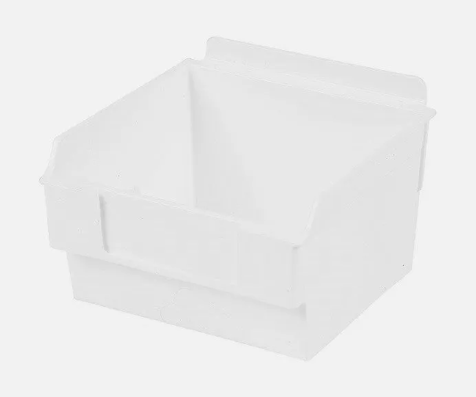 Plastic Slatwall Bins, Shelfbox 100, 5.25x5.5x3.37