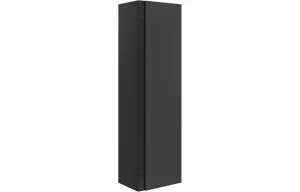 Prestige Matt Black/Black Glass Wall Hung Tall Storage Unit