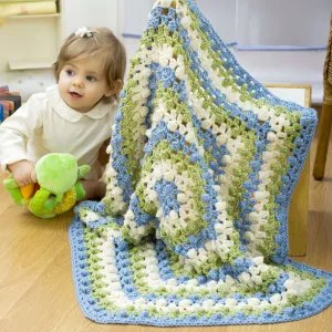 Red Heart Hexagon Crochet Baby Blanket