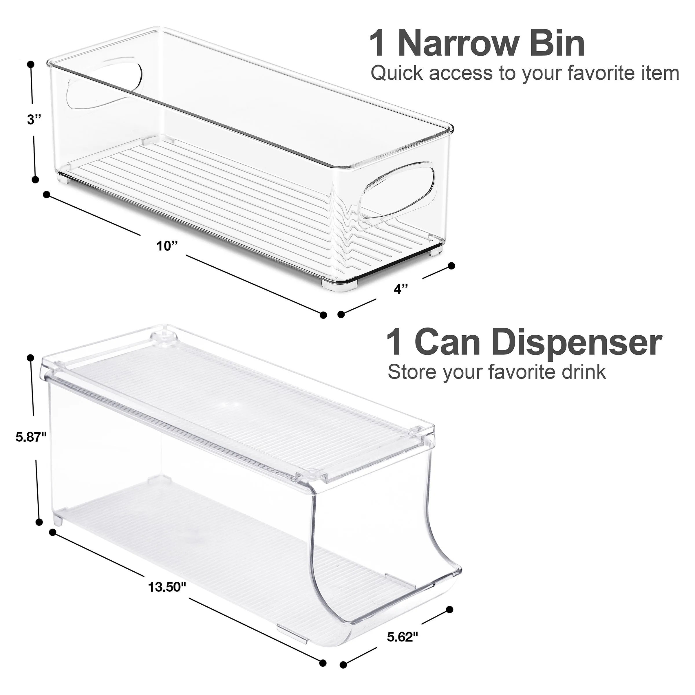 Refrigerator Storage Drawers (4 Pack)