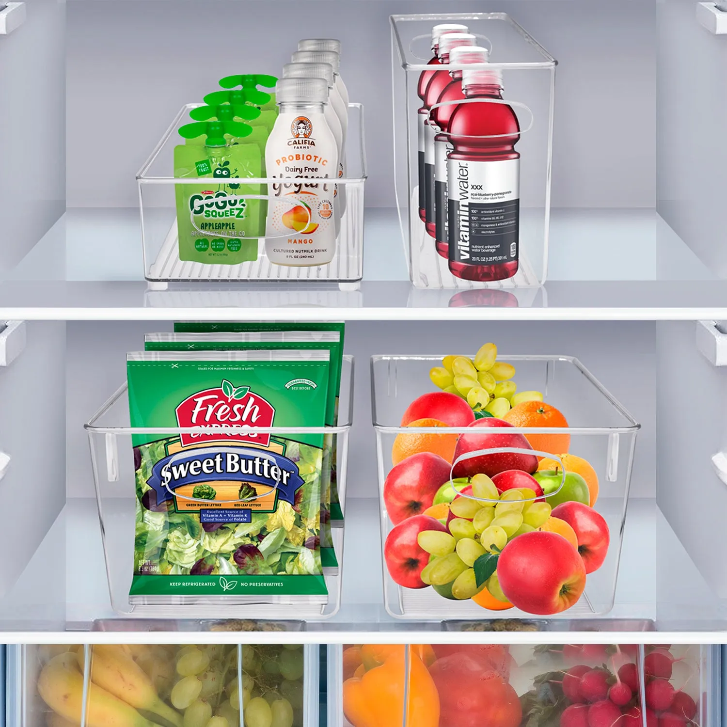 Refrigerator Storage Drawers (4 Pack)