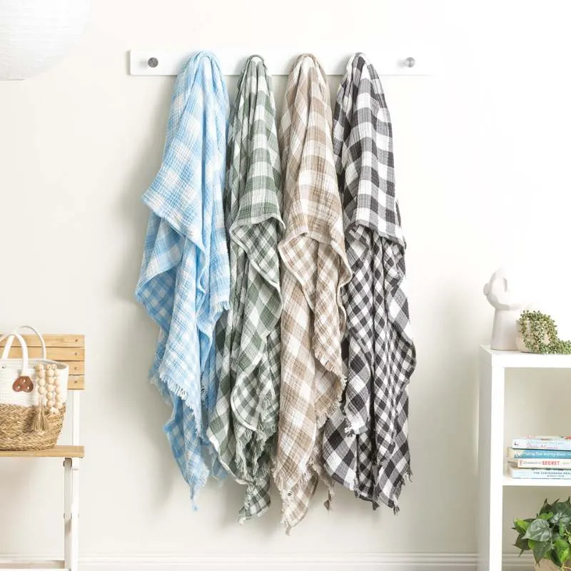 Renee Taylor Atlantic Reversible Vintage Washed Textured Tan Throw