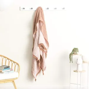 Renee Taylor Dreamy Vintage Washed Textured Rust Throw