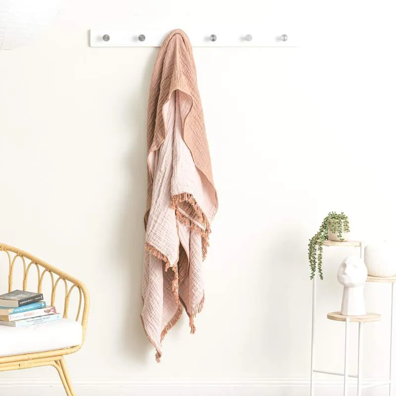 Renee Taylor Dreamy Vintage Washed Textured Rust Throw
