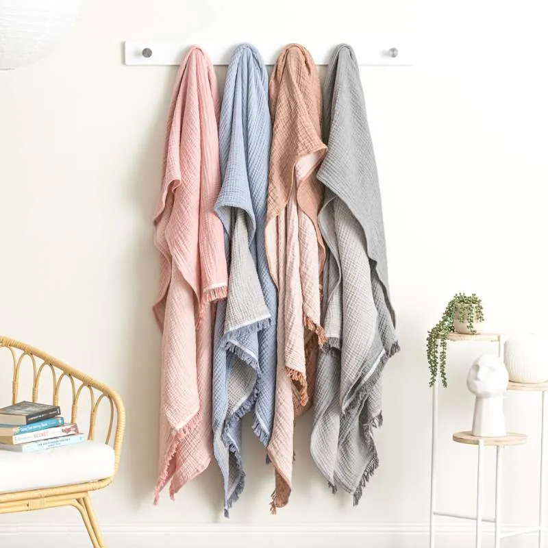Renee Taylor Dreamy Vintage Washed Textured Rust Throw