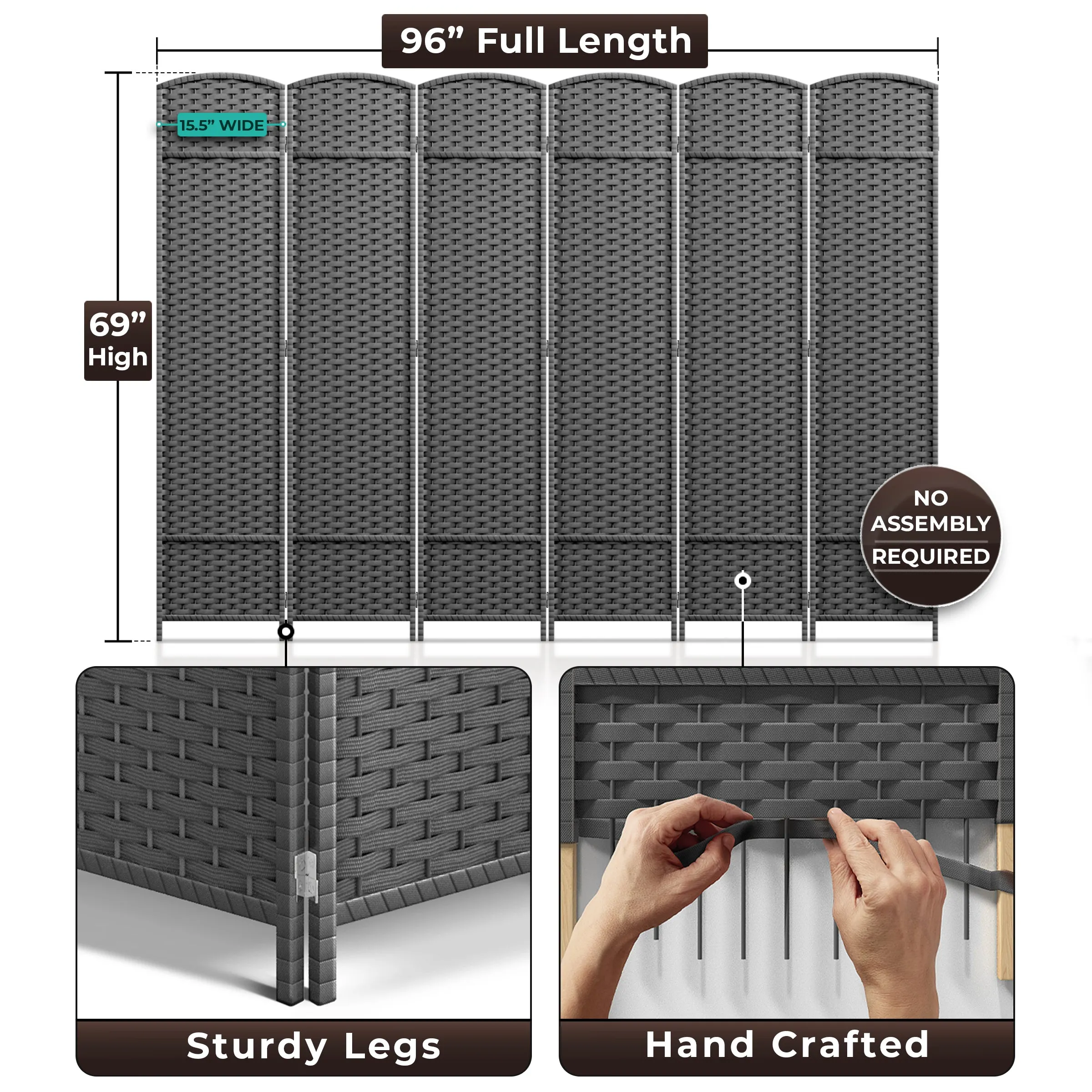 Room Divider Screen Panels (8-6-4 Panel)
