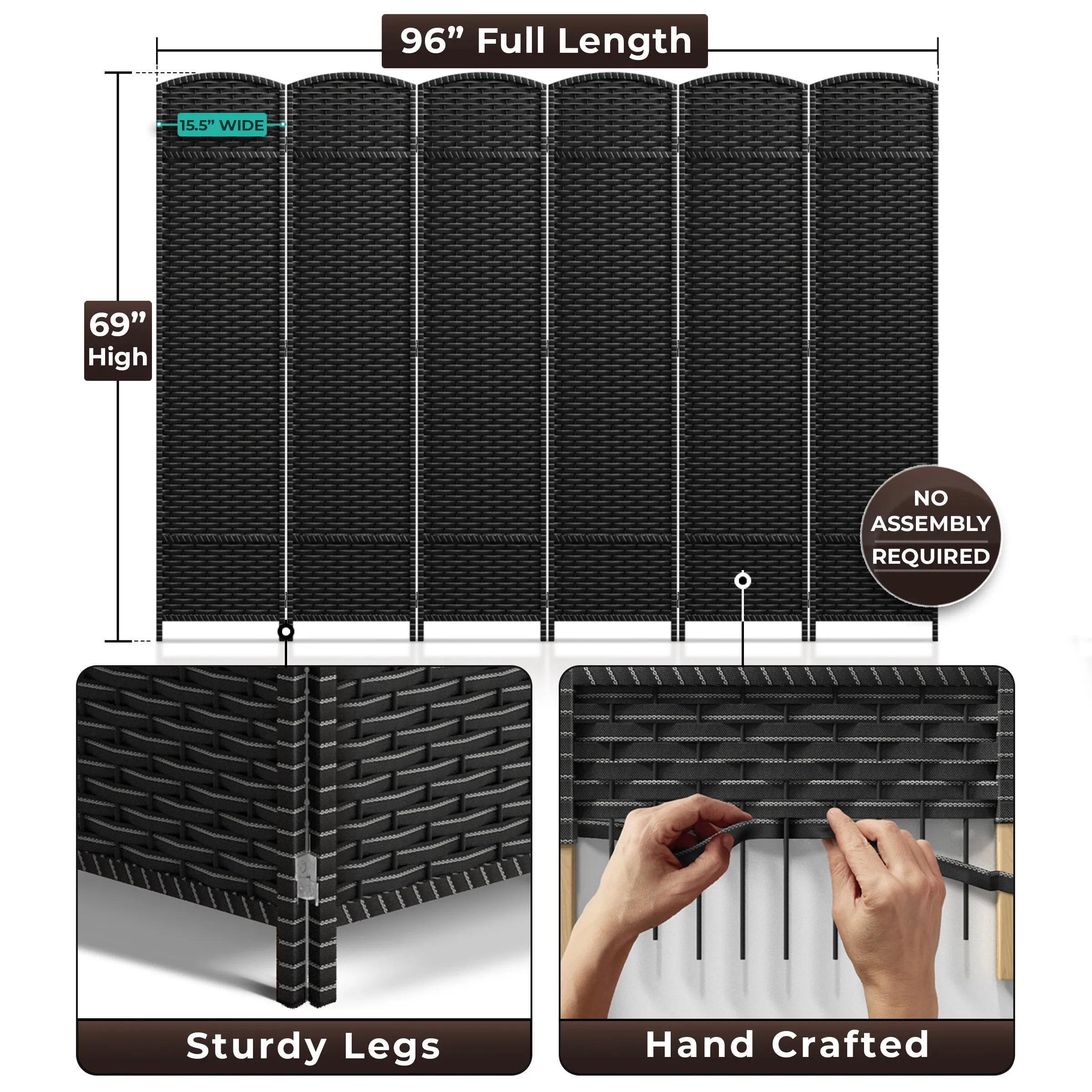 Room Divider Screen Panels (8-6-4 Panel)