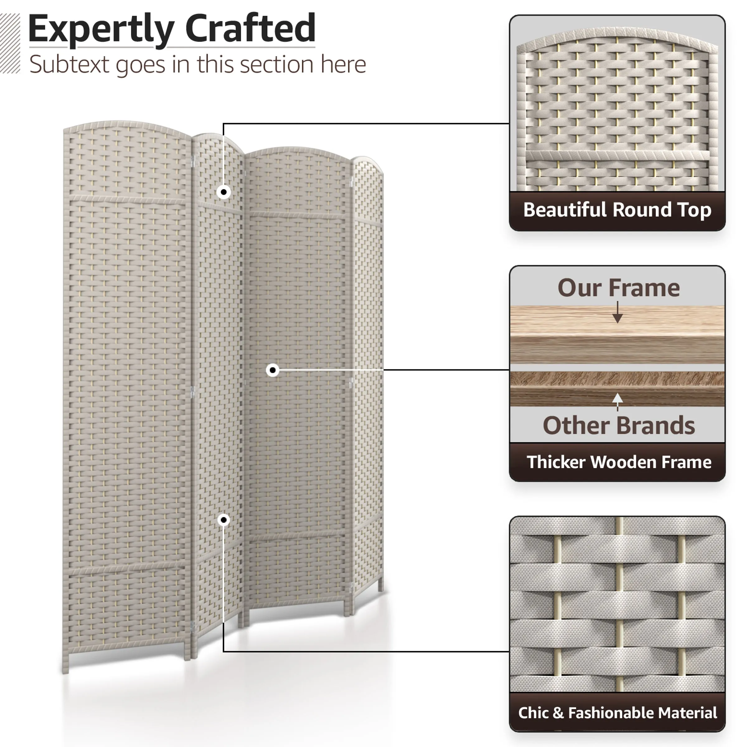 Room Divider Screen Panels (8-6-4 Panel)