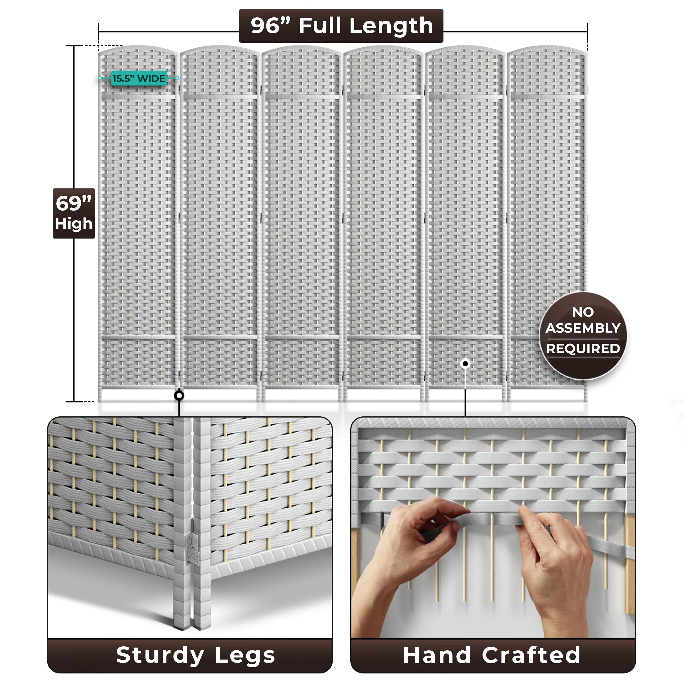 Room Divider Screen Panels (8-6-4 Panel)