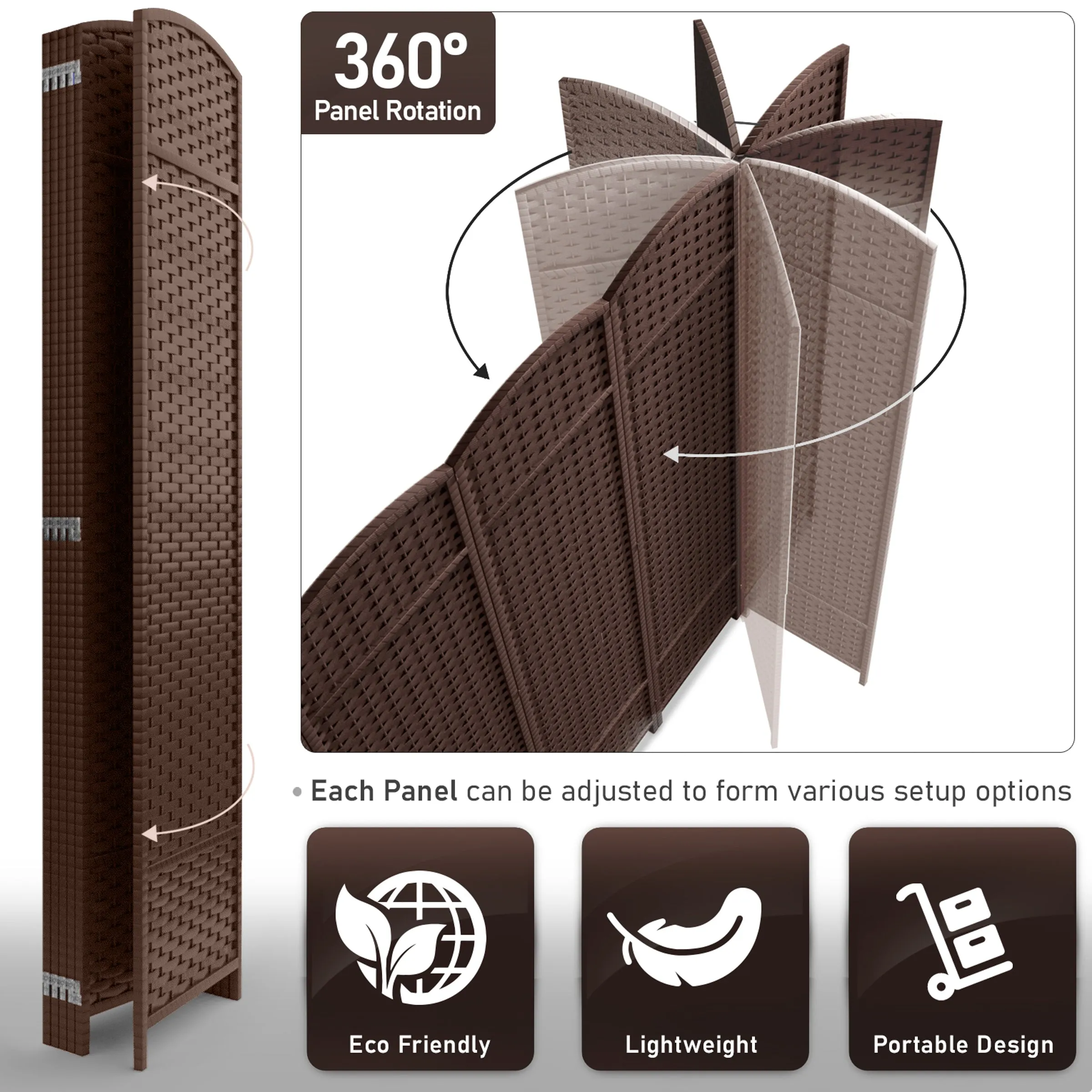Room Divider Screen Panels (8-6-4 Panel)