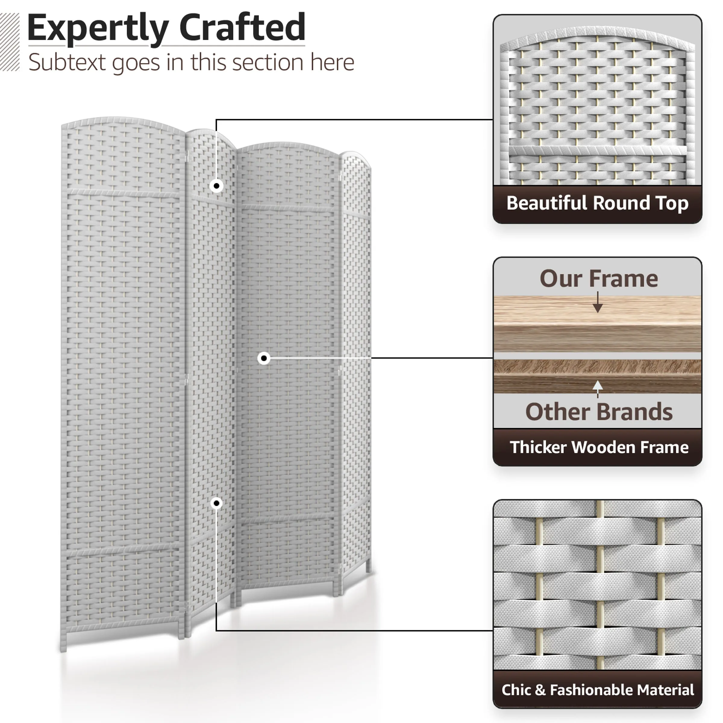 Room Divider Screen Panels (8-6-4 Panel)