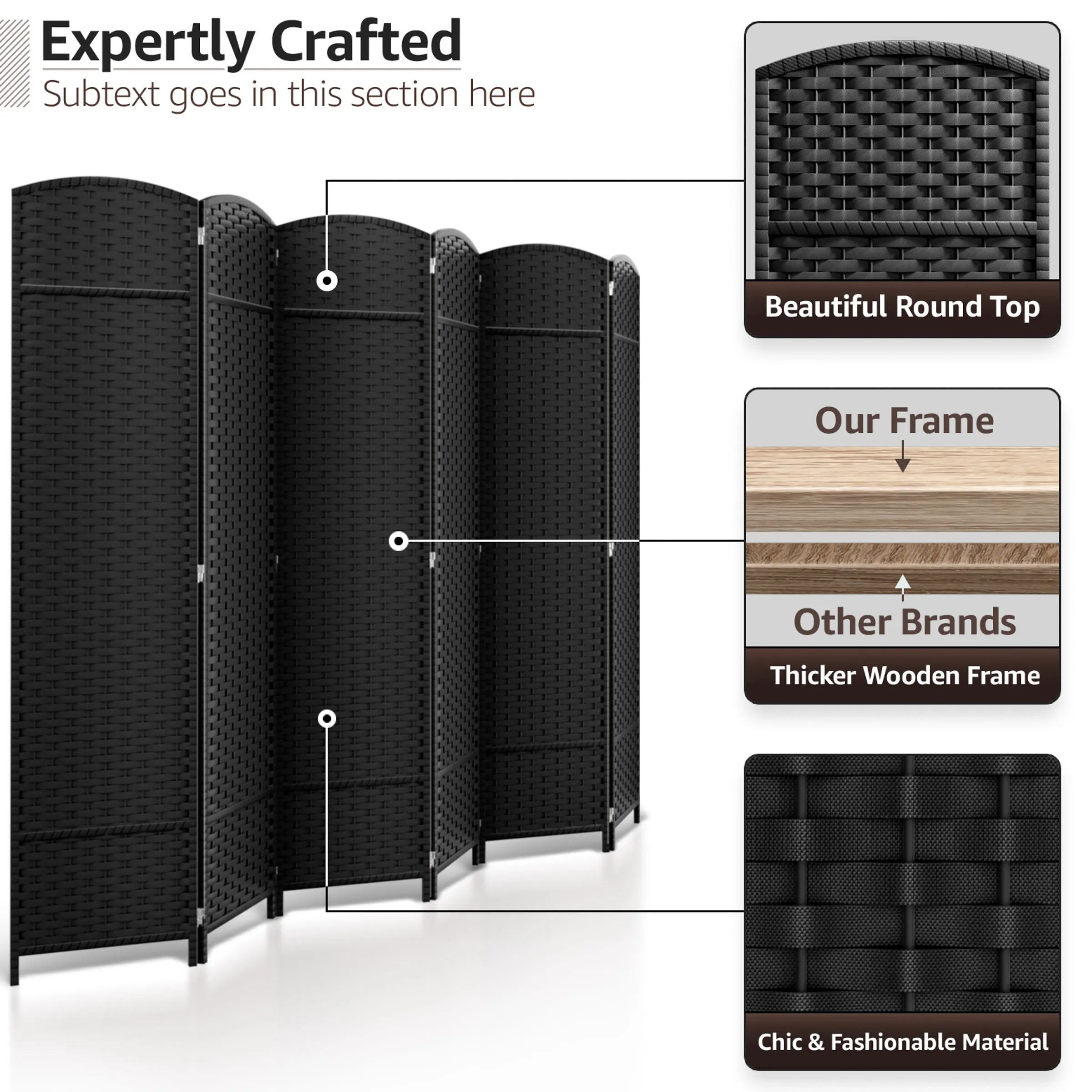 Room Divider Screen Panels (8-6-4 Panel)