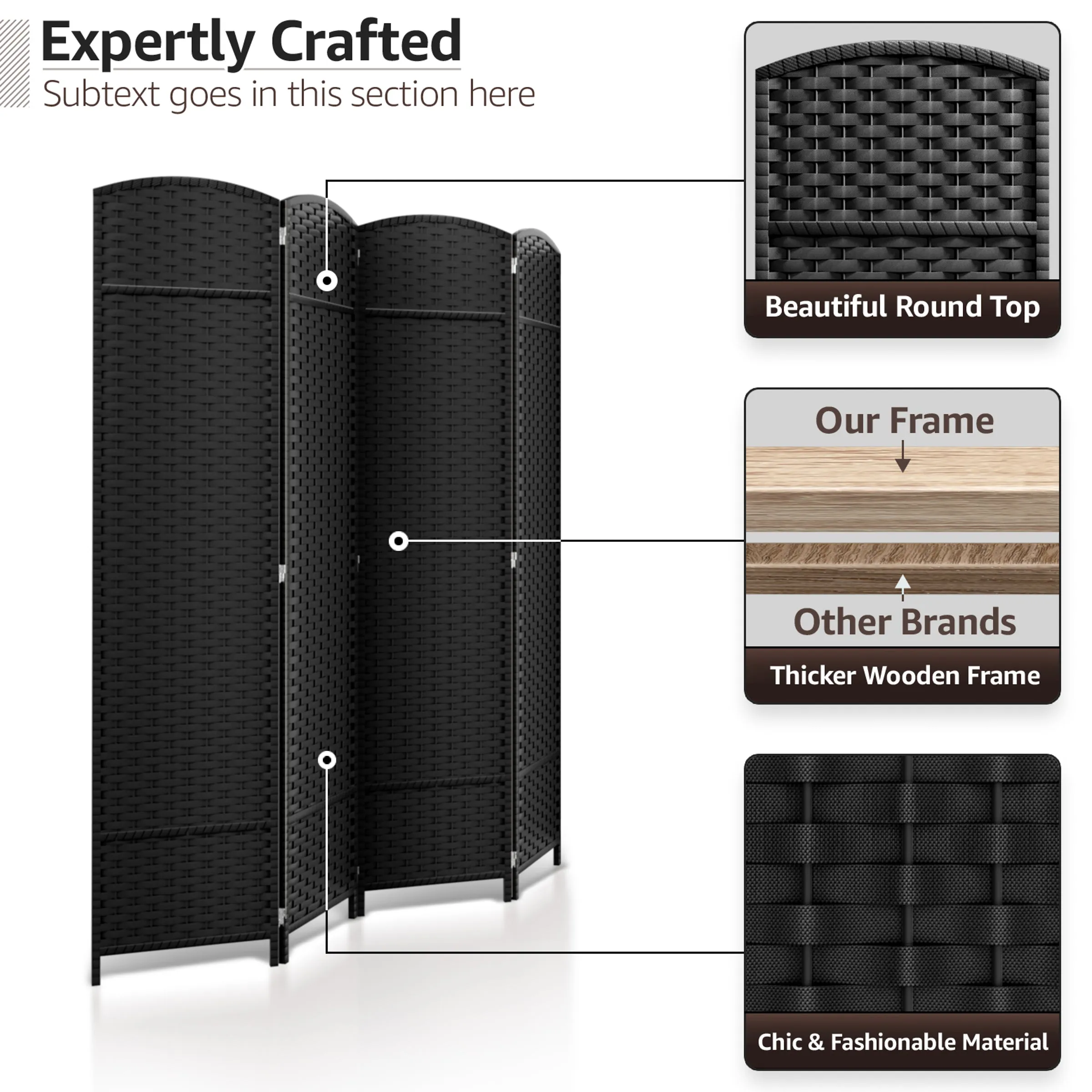 Room Divider Screen Panels (8-6-4 Panel)
