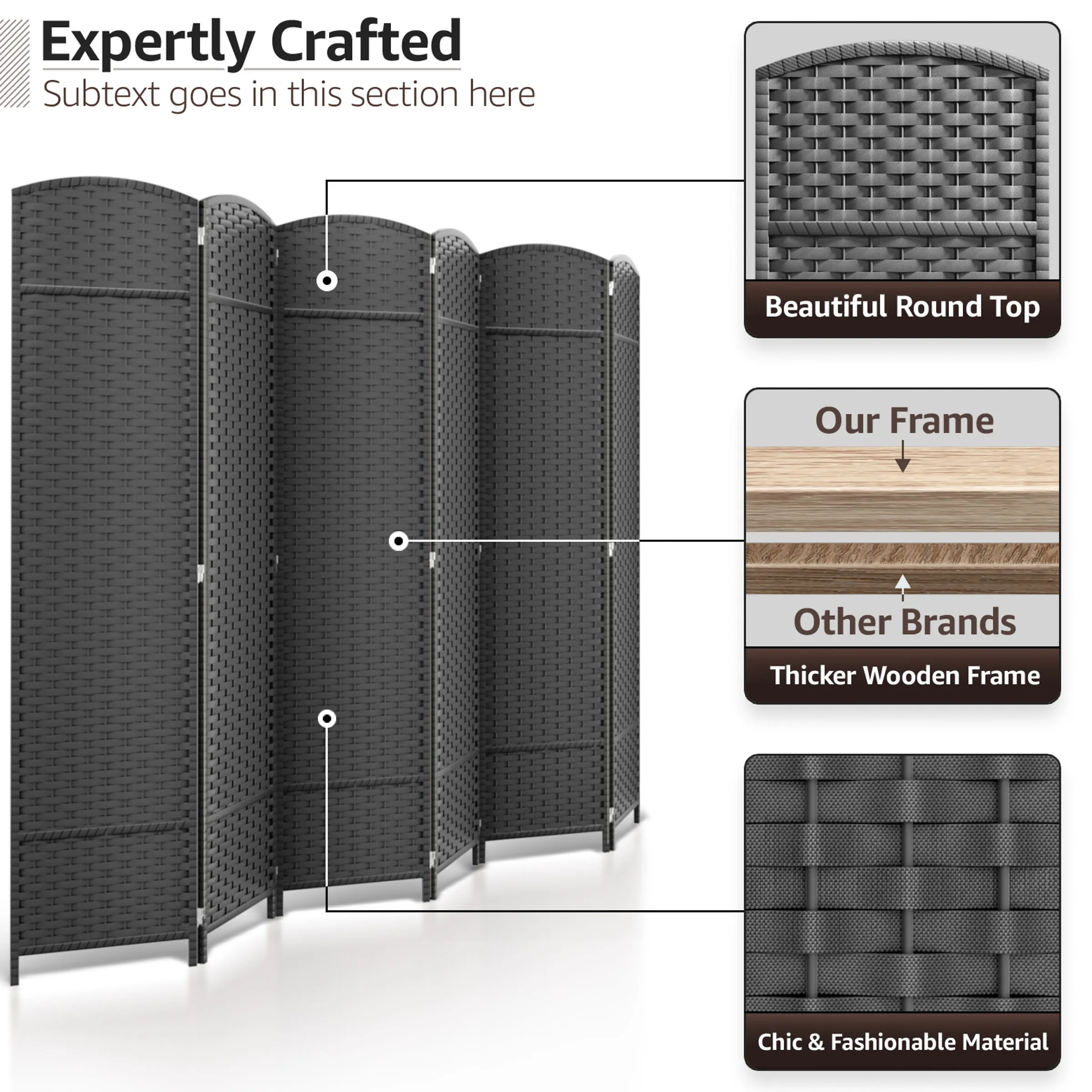 Room Divider Screen Panels (8-6-4 Panel)