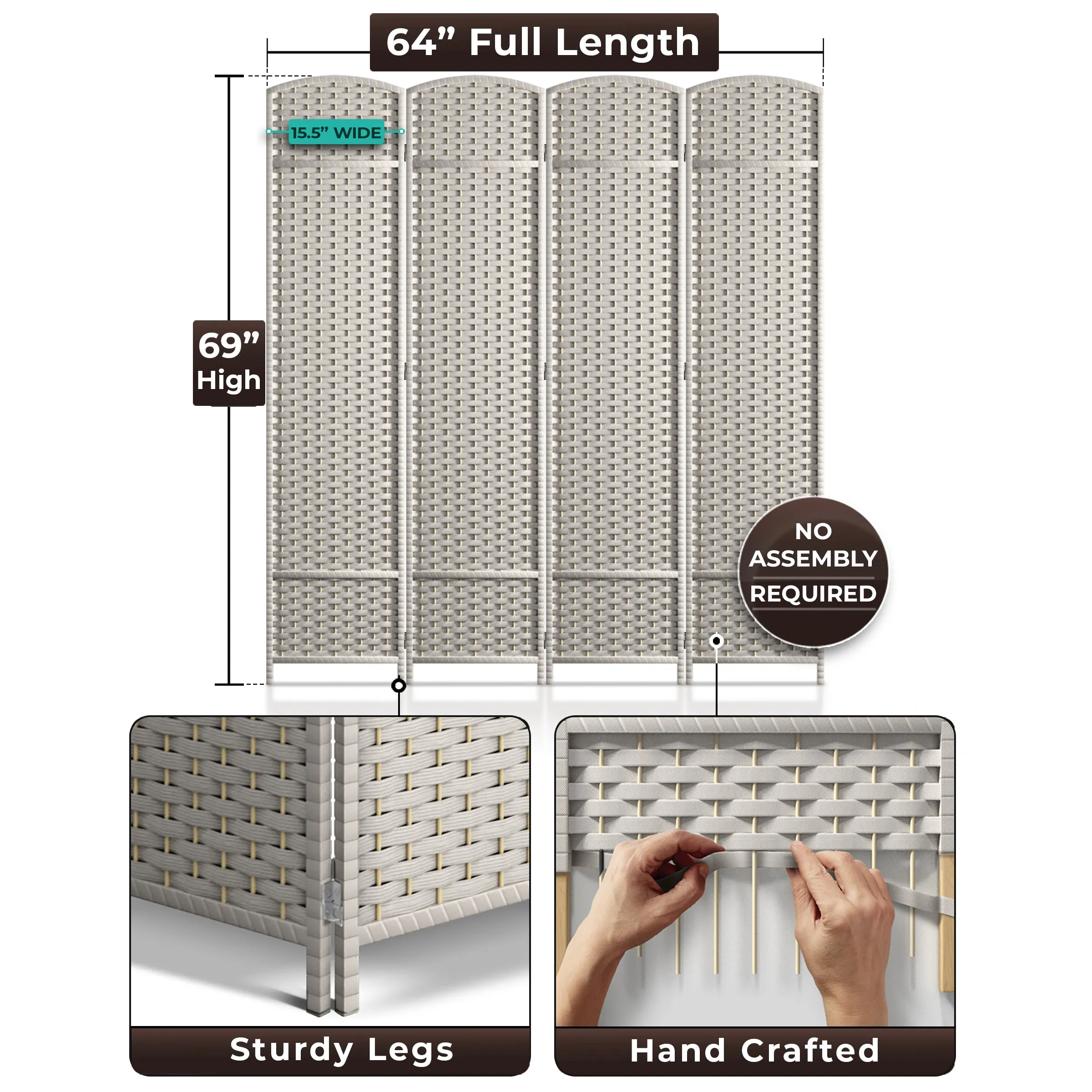 Room Divider Screen Panels (8-6-4 Panel)