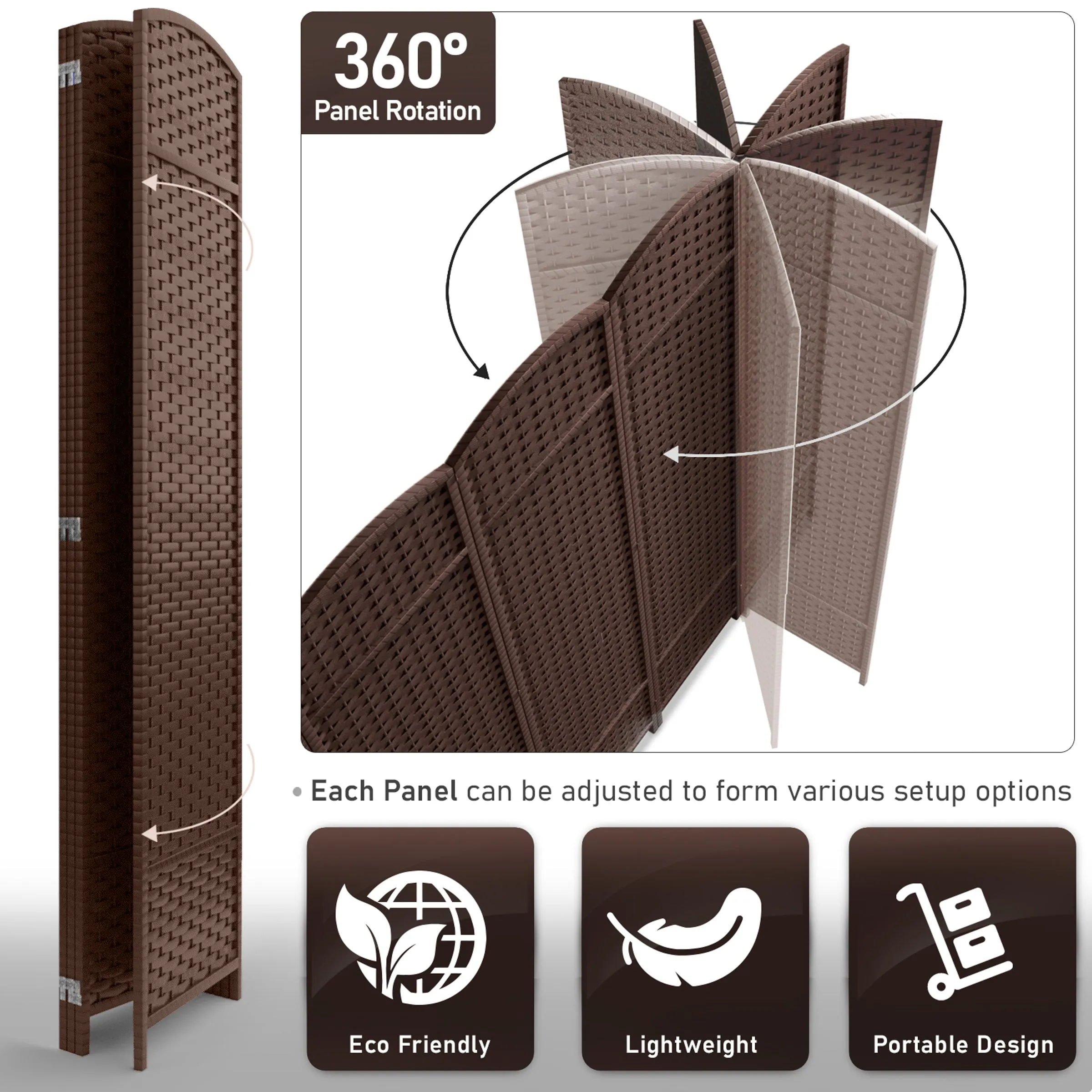 Room Divider Screen Panels (8-6-4 Panel)