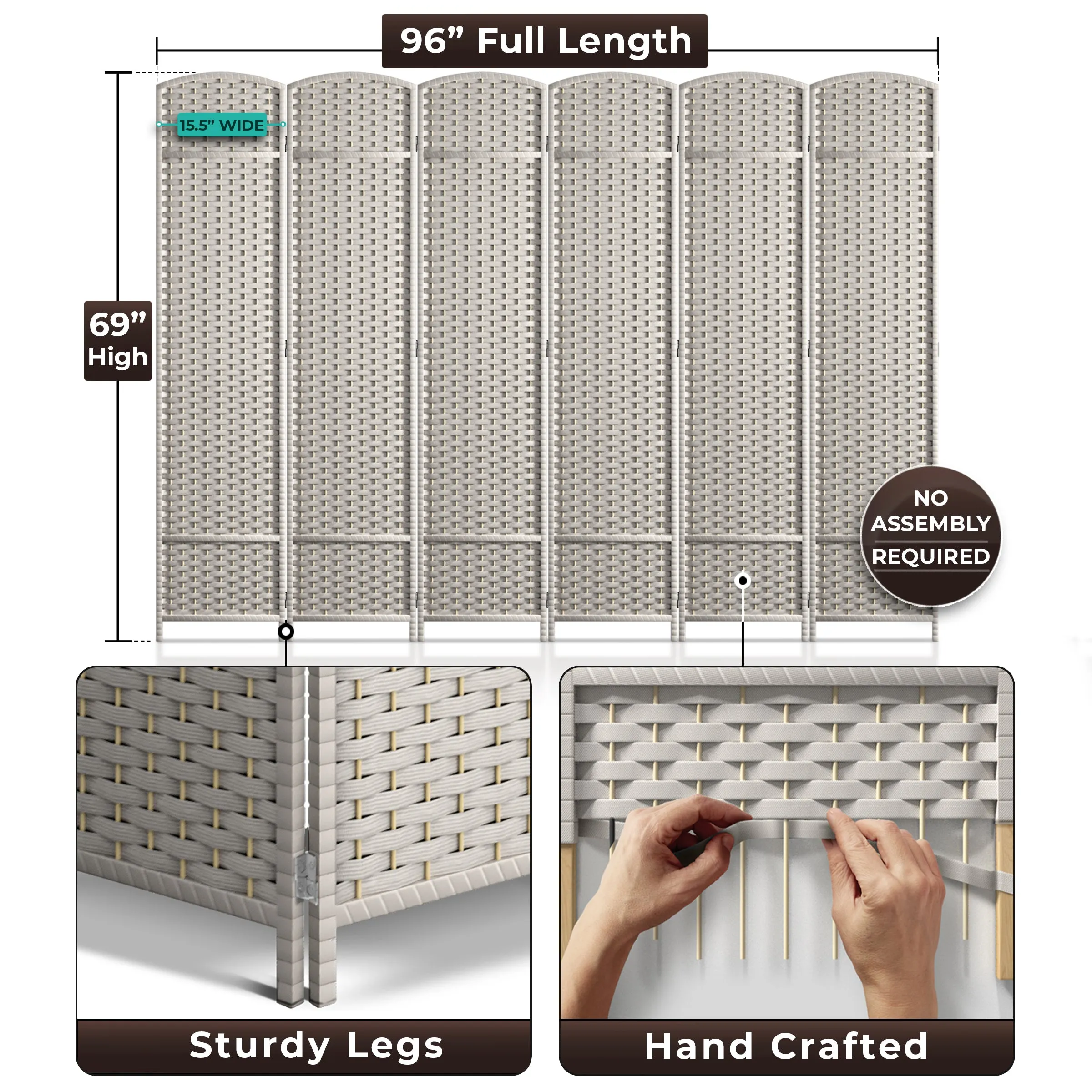 Room Divider Screen Panels (8-6-4 Panel)