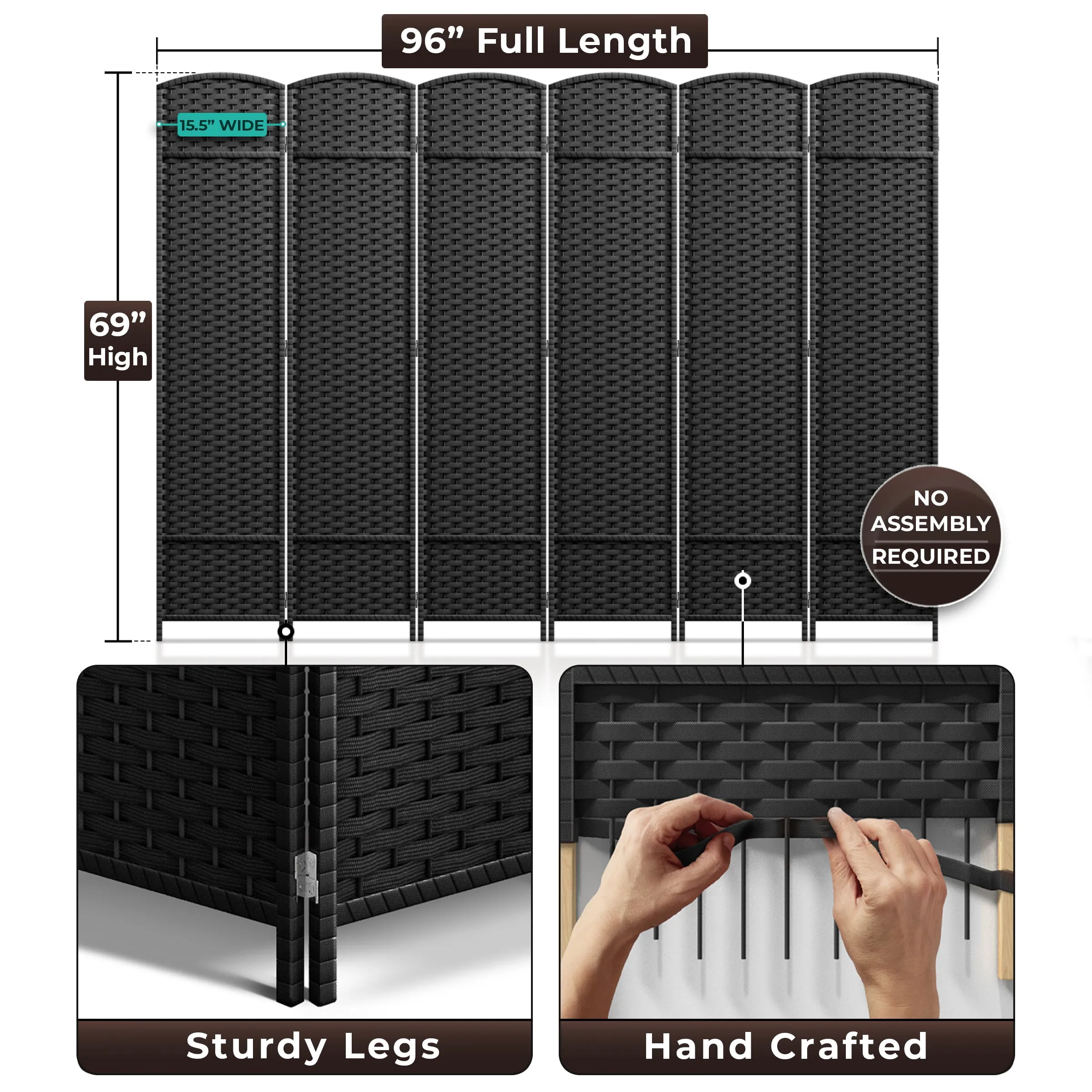 Room Divider Screen Panels (8-6-4 Panel)