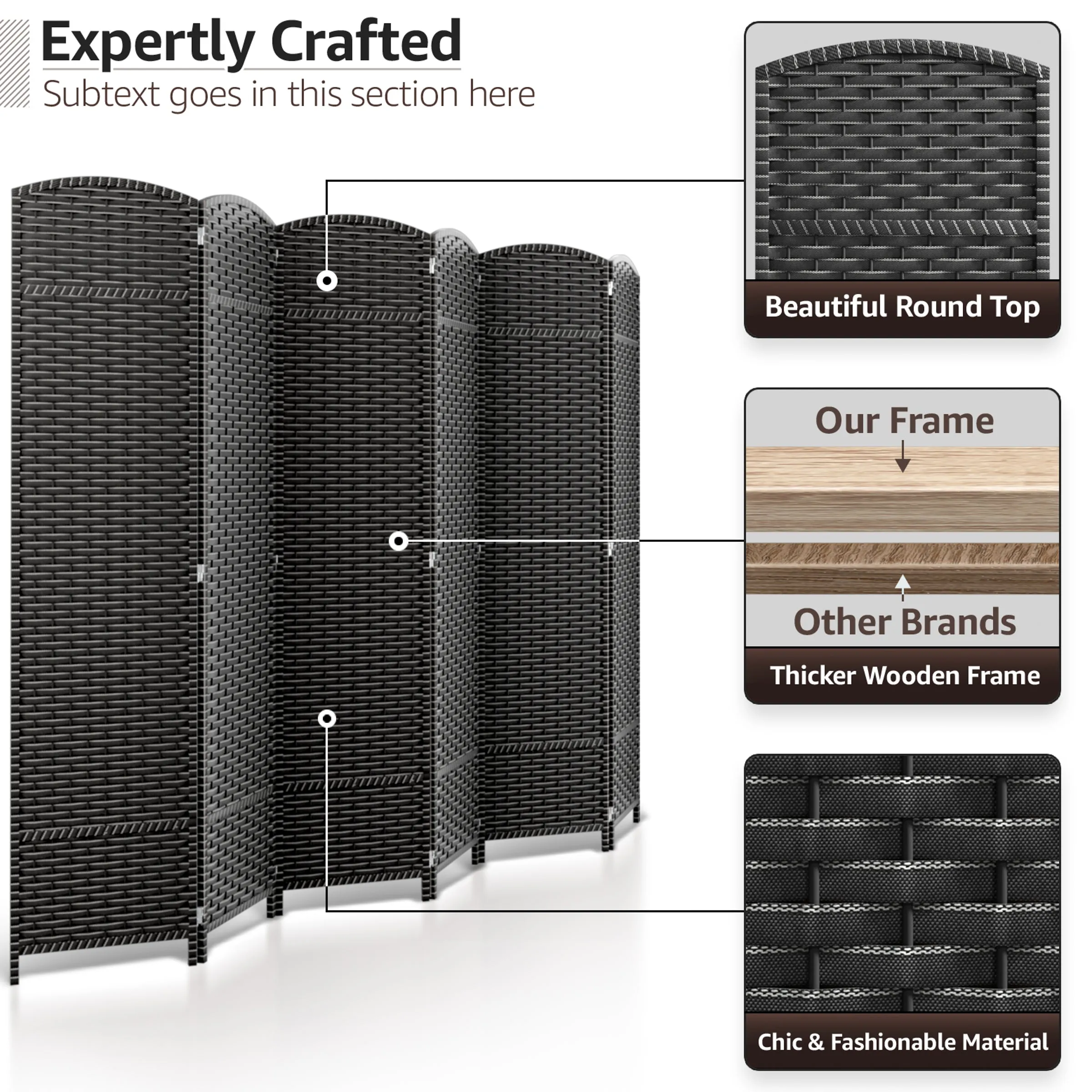 Room Divider Screen Panels (8-6-4 Panel)