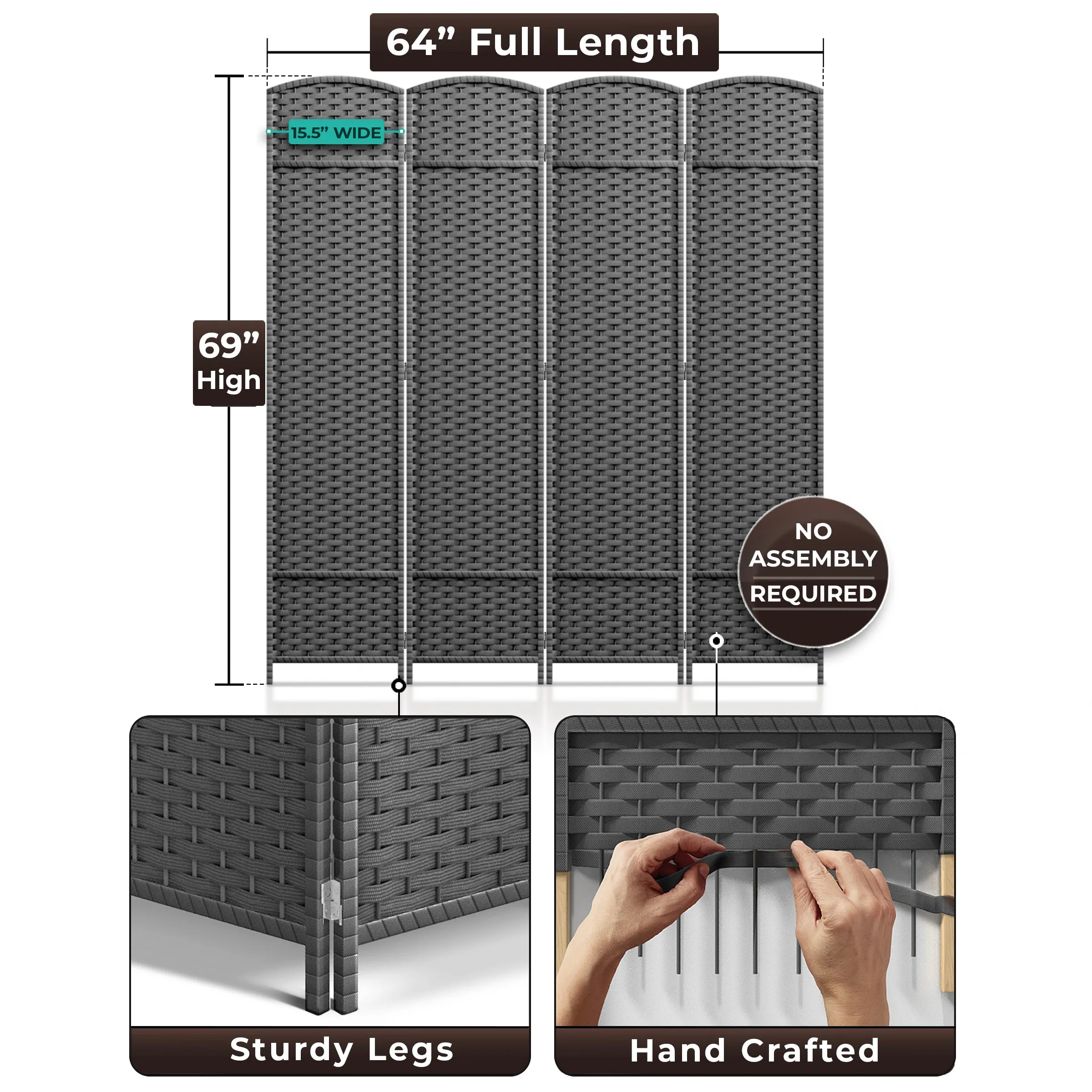 Room Divider Screen Panels (8-6-4 Panel)