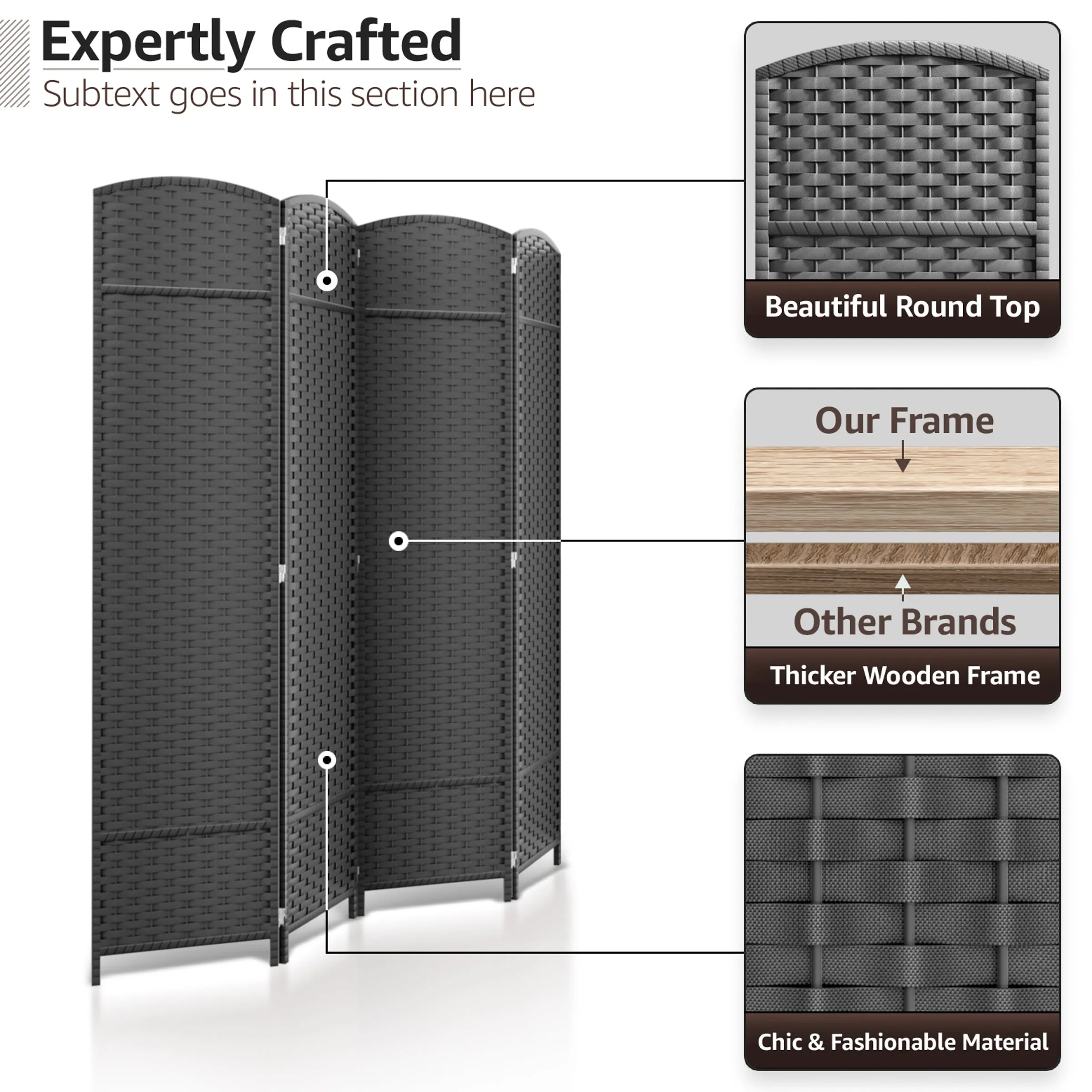 Room Divider Screen Panels (8-6-4 Panel)