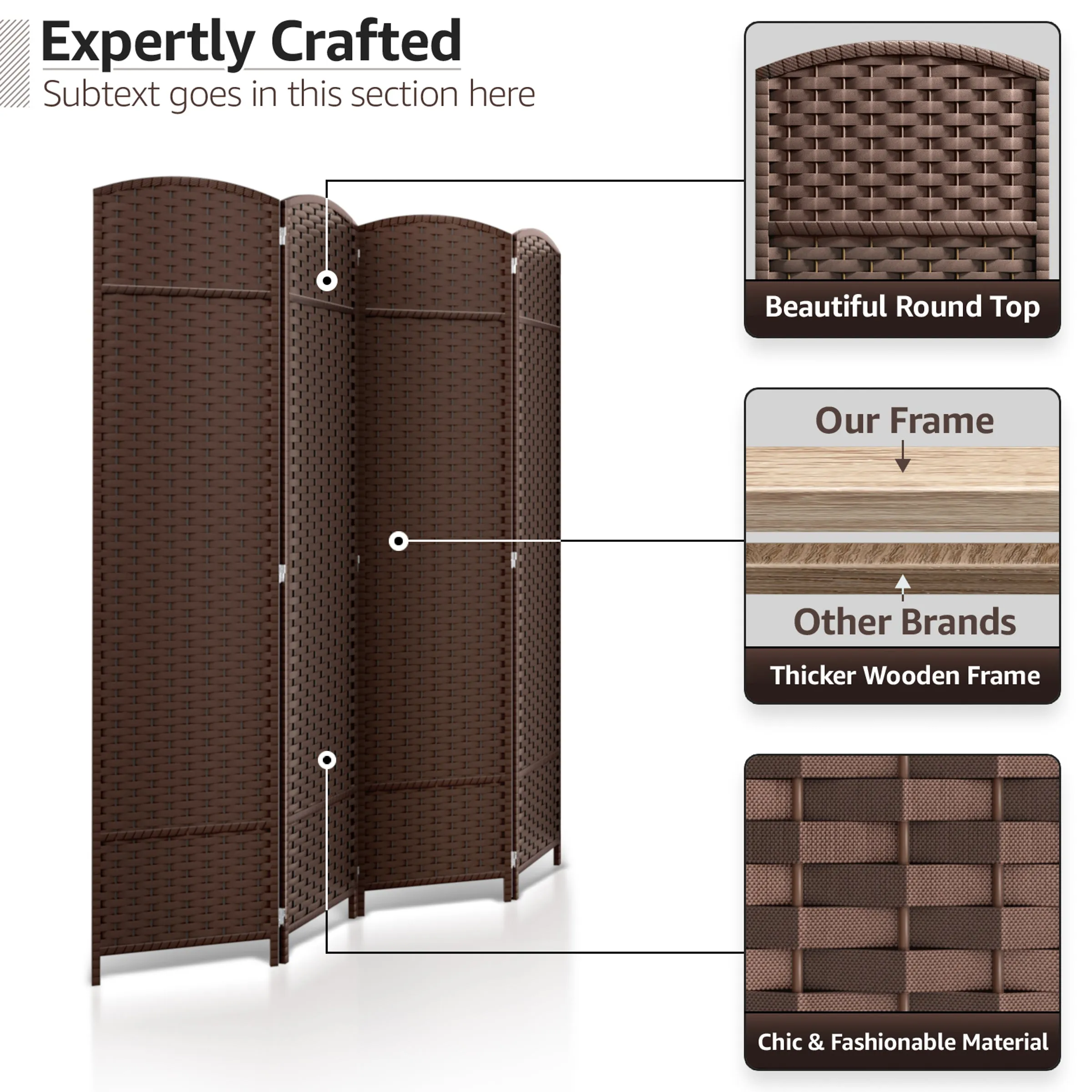 Room Divider Screen Panels (8-6-4 Panel)