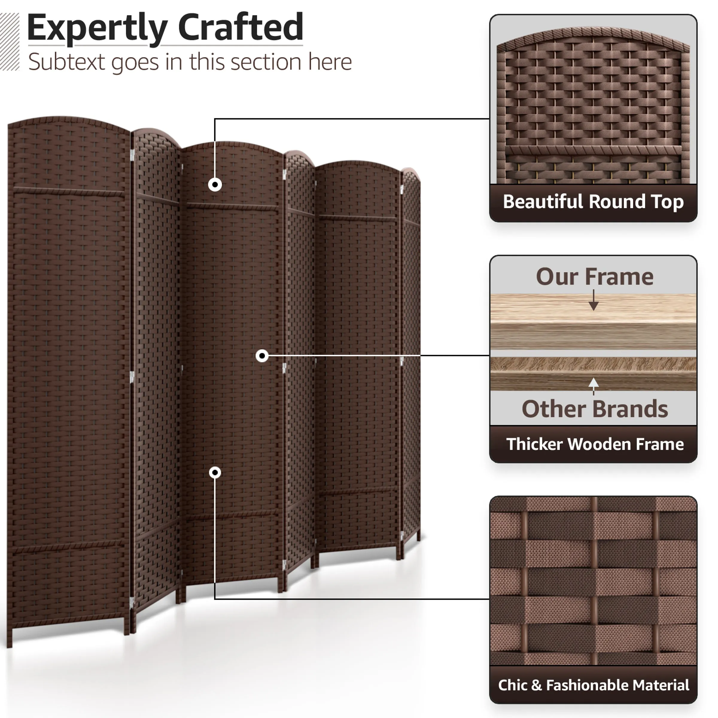 Room Divider Screen Panels (8-6-4 Panel)