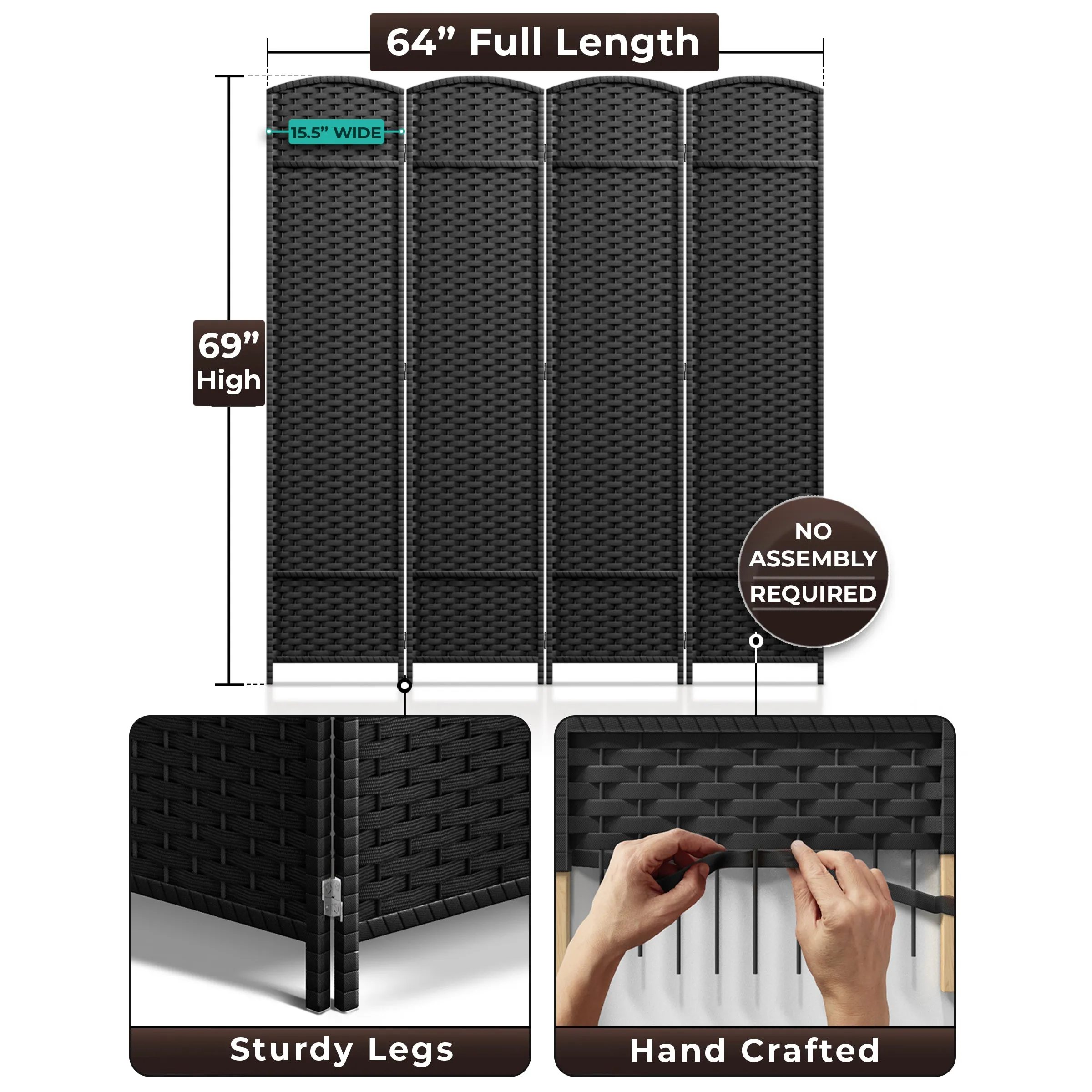 Room Divider Screen Panels (8-6-4 Panel)