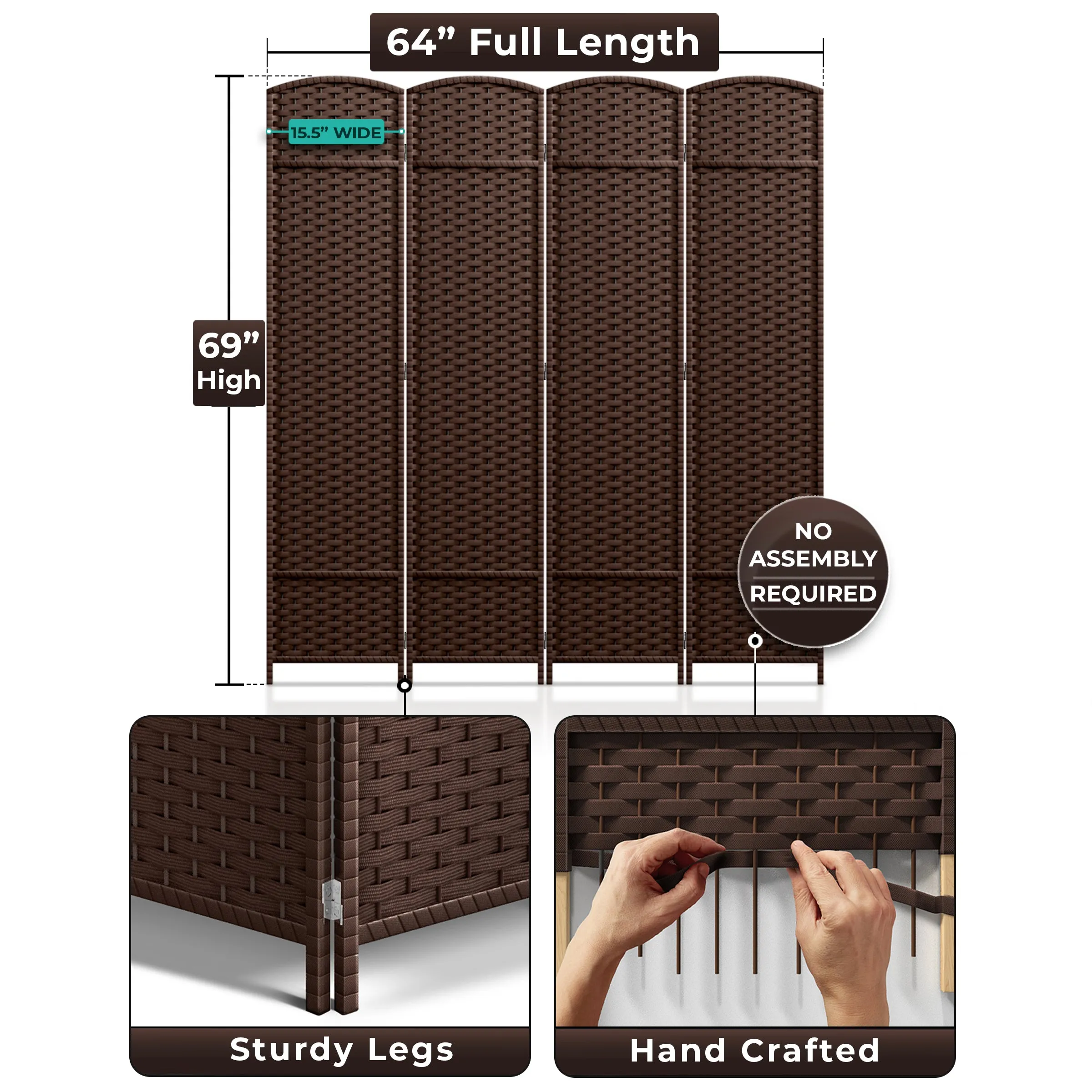 Room Divider Screen Panels (8-6-4 Panel)