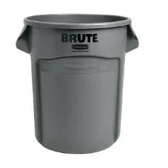 RUBBERMAID VENTED BRUTE ROUND TRASH CAN - GRAY 20 GAL