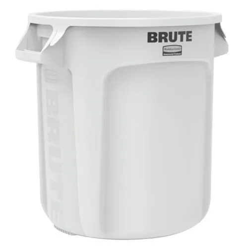 RUBBERMAID VENTED BRUTE ROUND TRASH CAN - WHITE 10 GAL