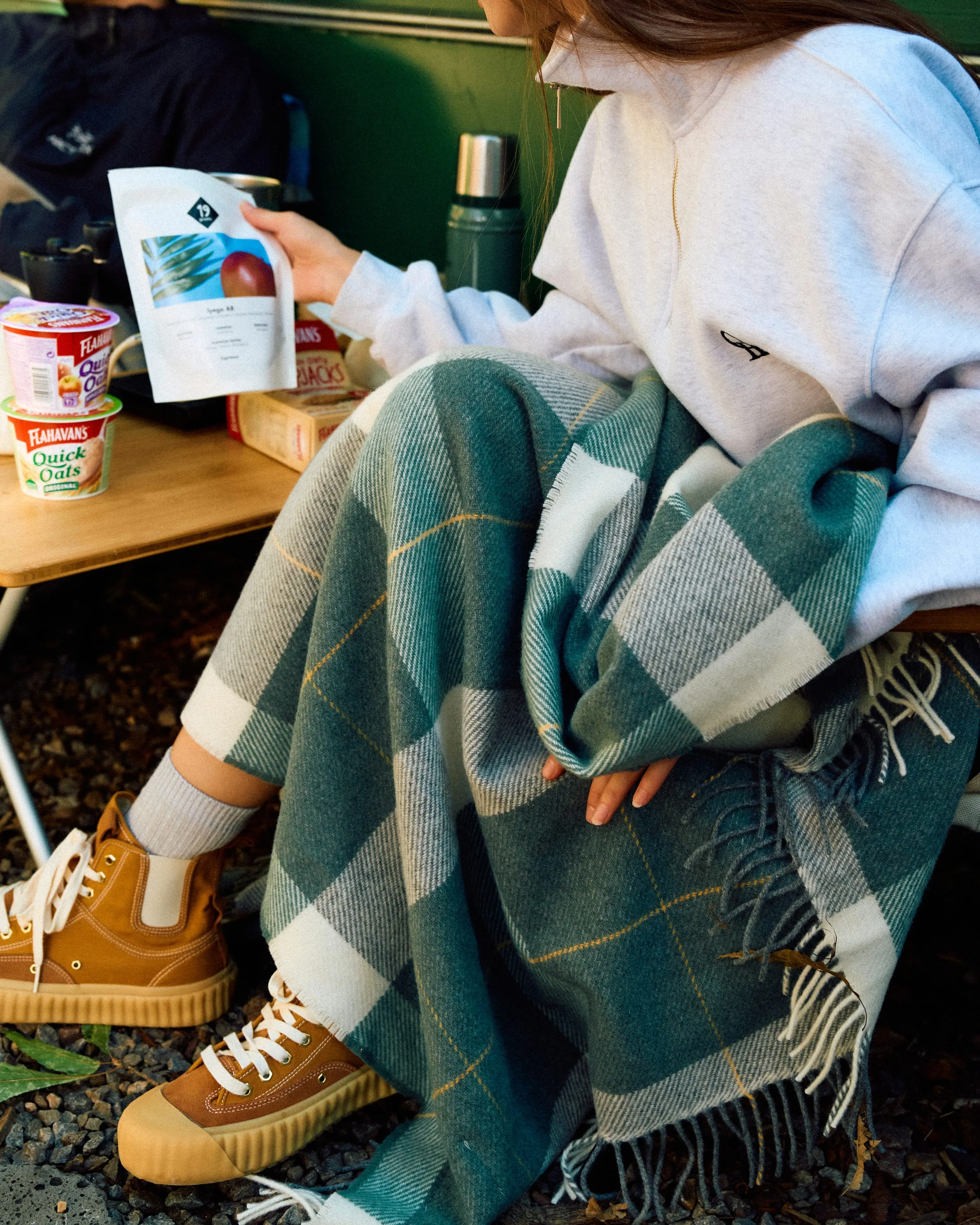 Sage Glynn Lambswool Throw Blanket
