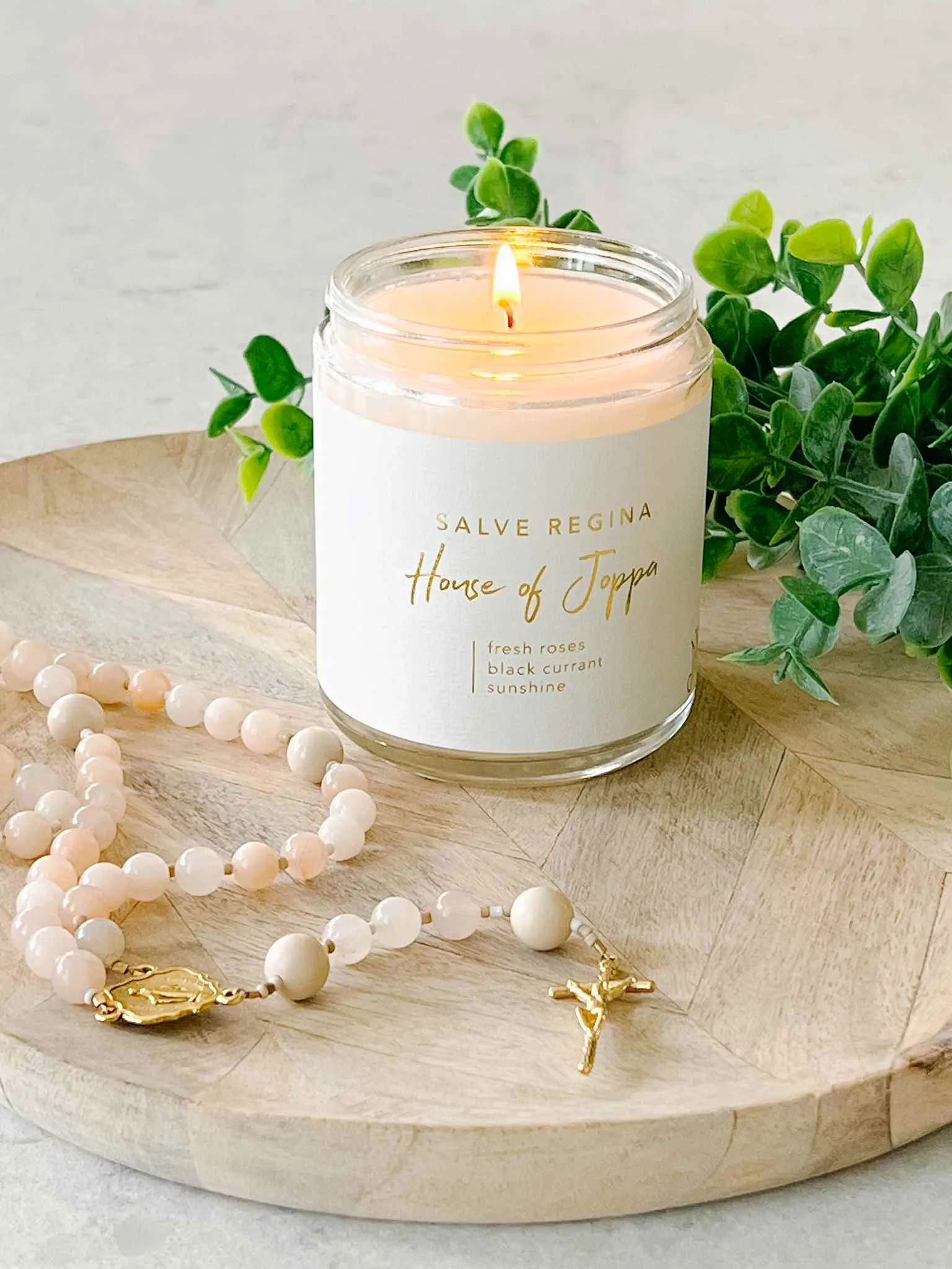 Salve Regina Candle - Fresh Roses   Black Currant   Sunshine