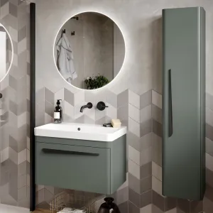 Saneux Matt Sage Wall Hung Vanity Unit and Sink (700mm)
