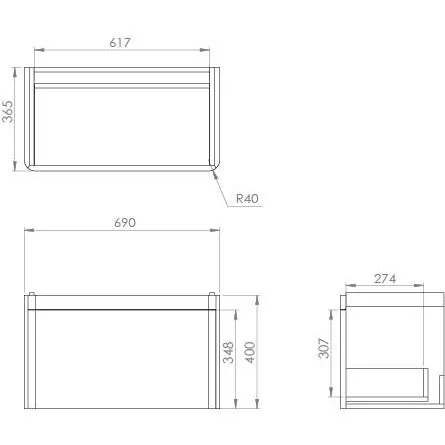 Saneux Matt Sage Wall Hung Vanity Unit and Sink (700mm)
