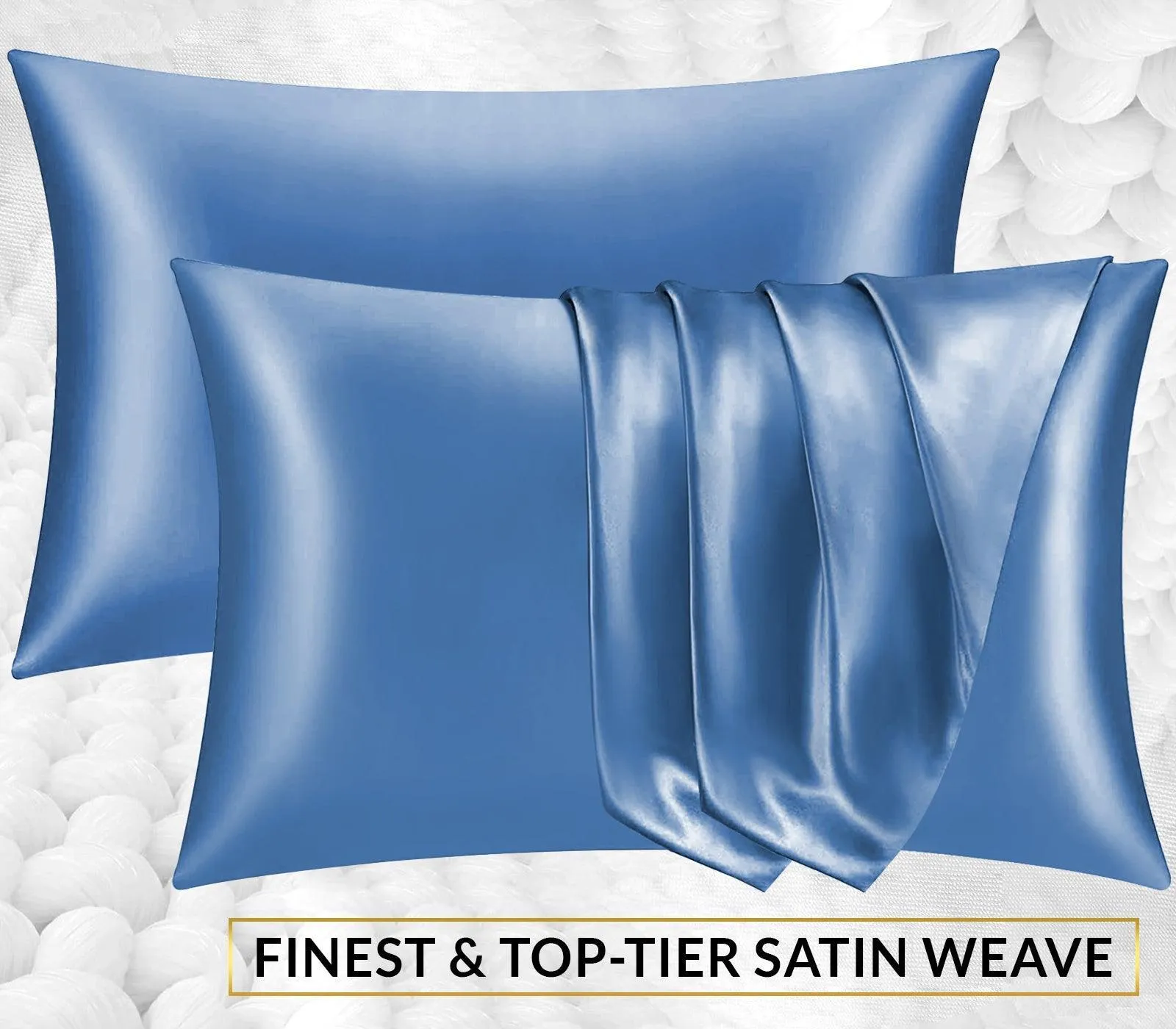Satin Silk Pillowcase-Airy Blue