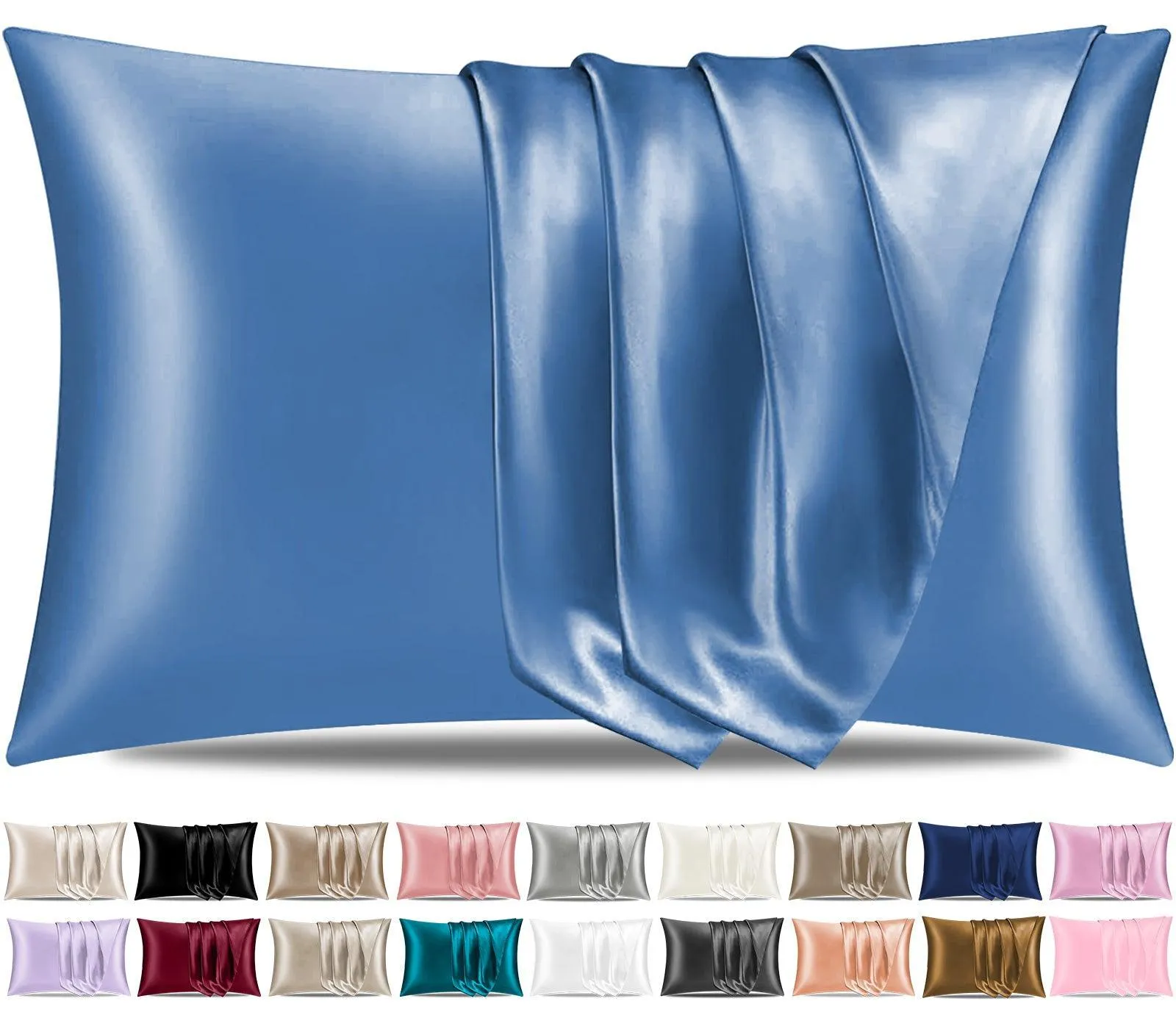 Satin Silk Pillowcase-Airy Blue