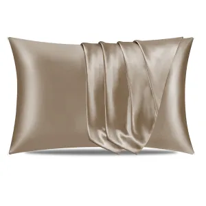 Satin Silk Pillowcase-Khaki