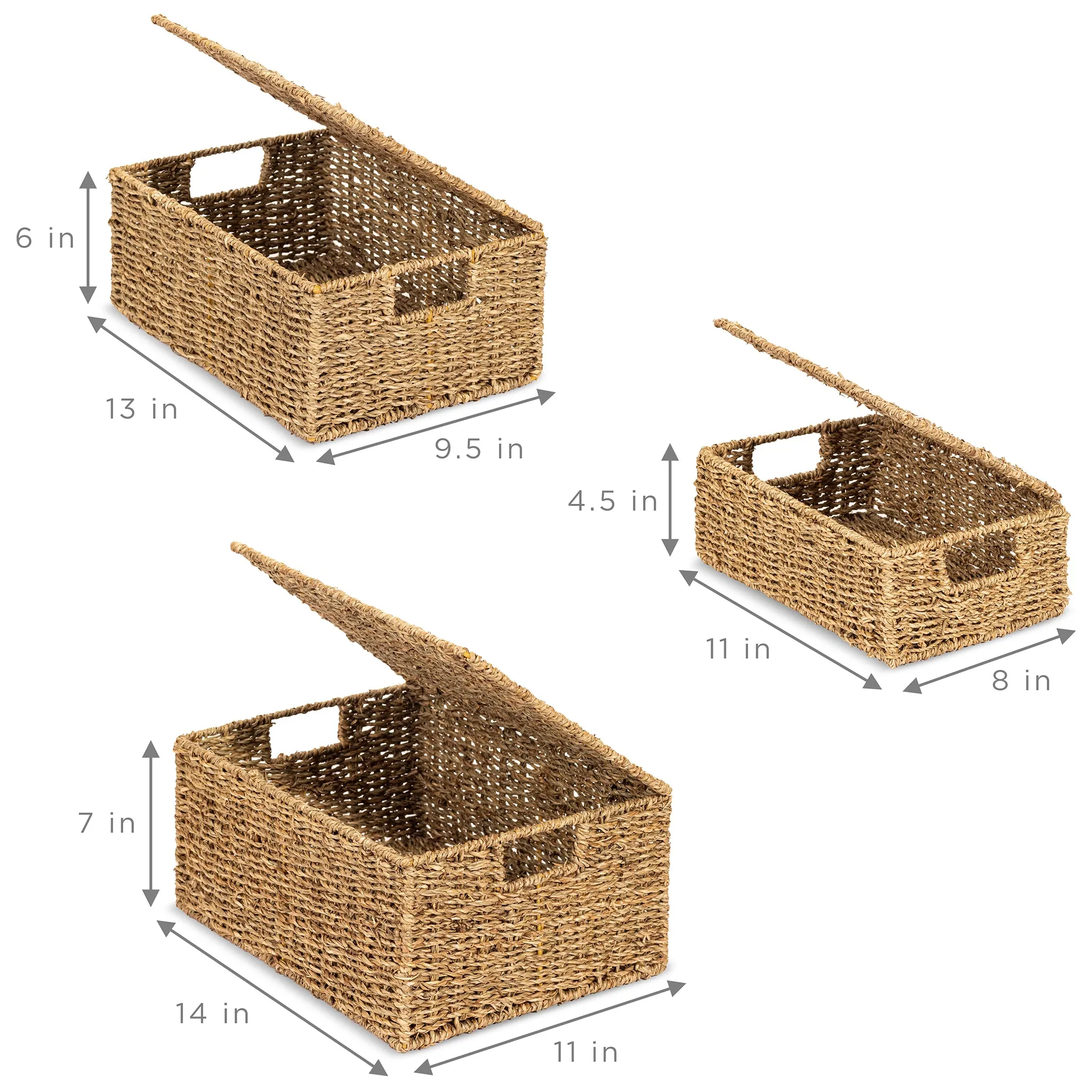 Seagrass Basket Set with Lids