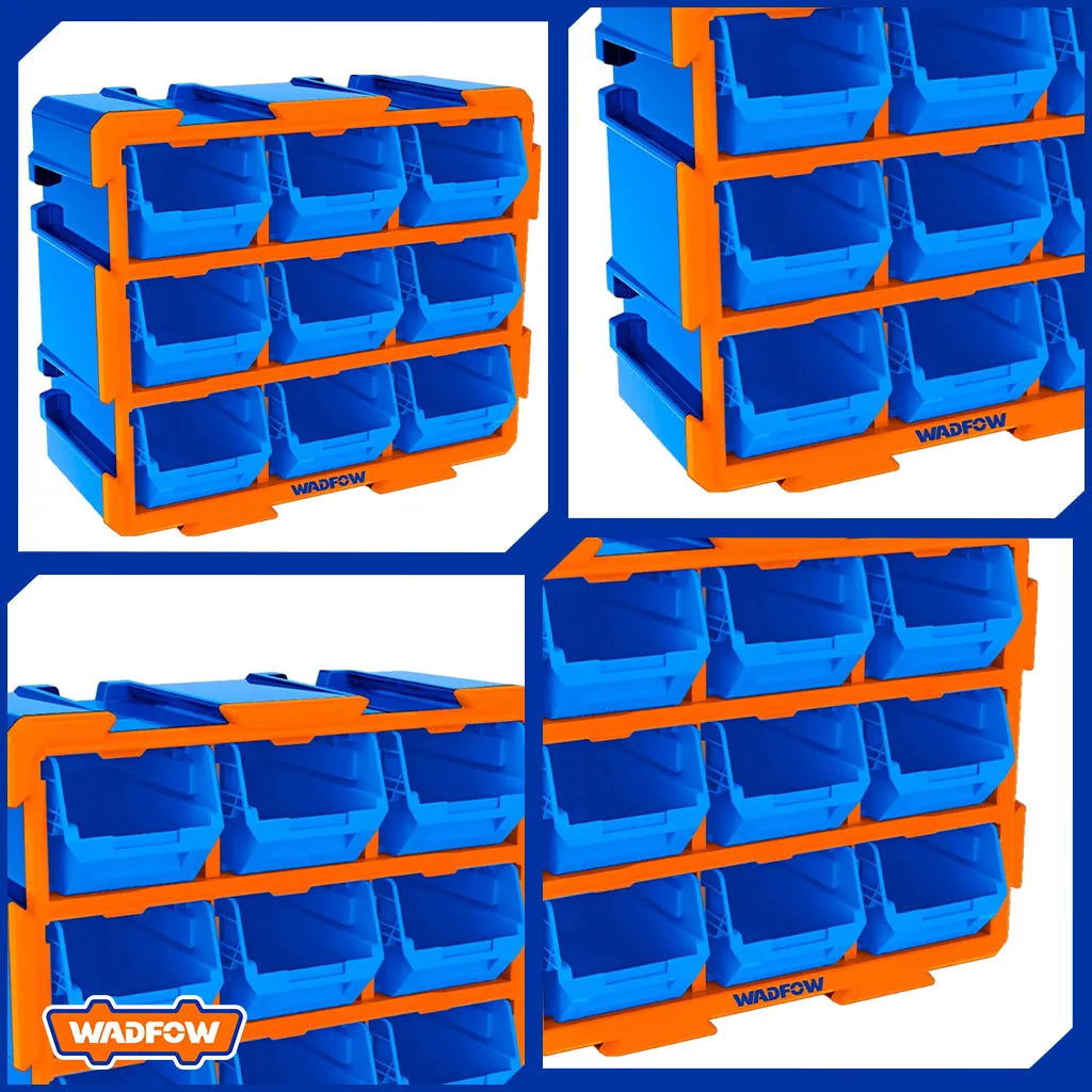Set of 9pcs Plastic Trays Modular Storage Tower 380 x 170 x 320mm WAD-HT WTB8330