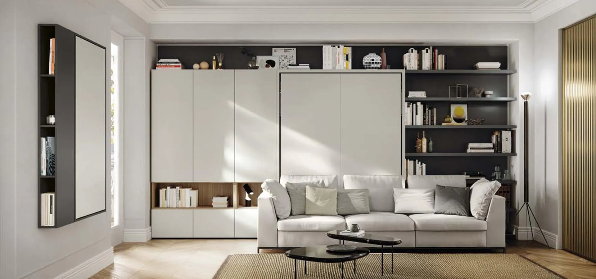 Shelving for wall beds